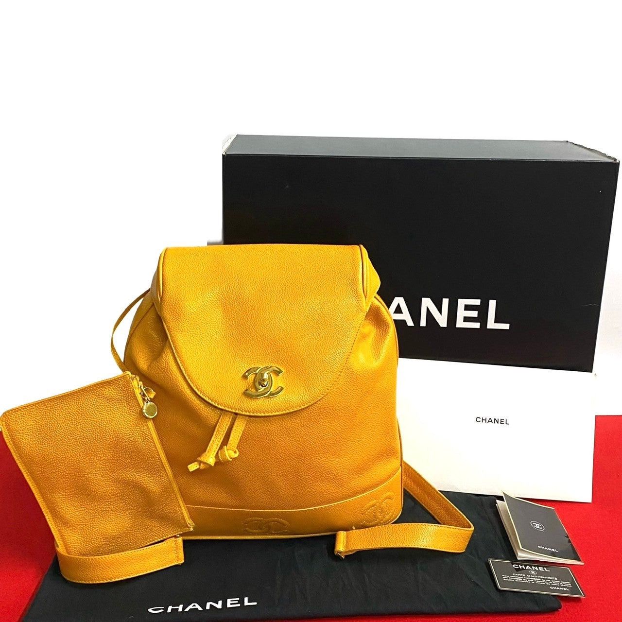 Chanel Chanel Backpack Yellow Leather Size ONE SIZE - 1 Thumbnail