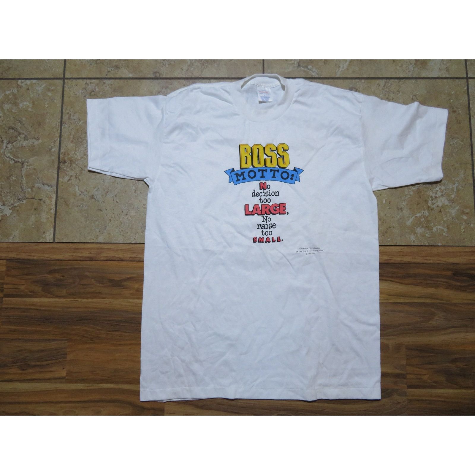 Other Boss Motto T-Shirt: No Decision Too Large, Sz L Vintage Size US L / EU 52-54 / 3 - 1 Thumbnail