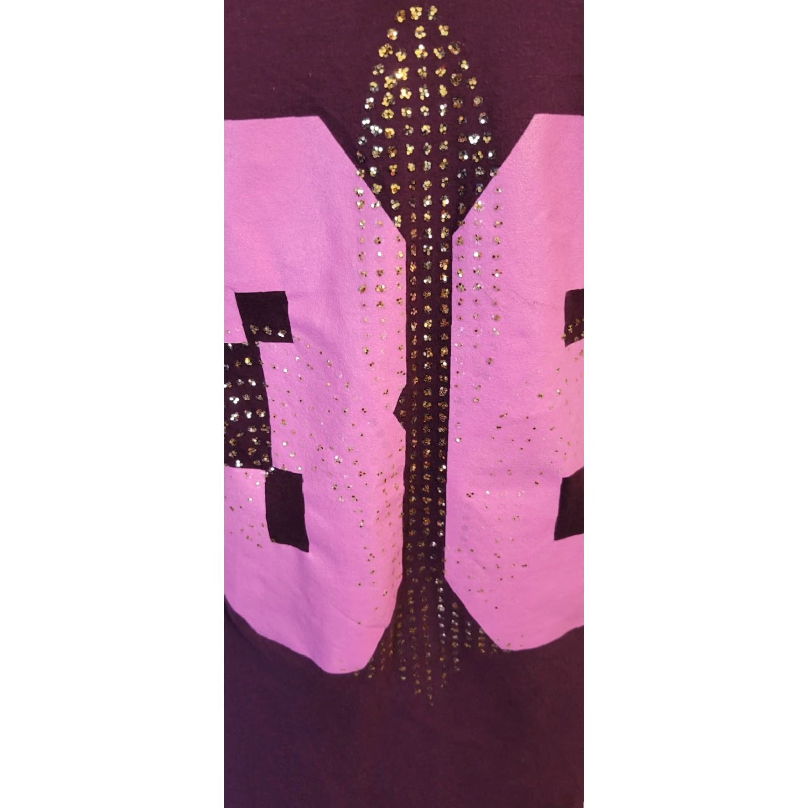 Vintage VINTAGE Wet Seal Tunic Shirt L Juniors Women Purple Sparkle Jersey Top T-Shirt Casual Sleeve V-Neck 100% Cotton Size L / US 10 / IT 46 - 5 Thumbnail