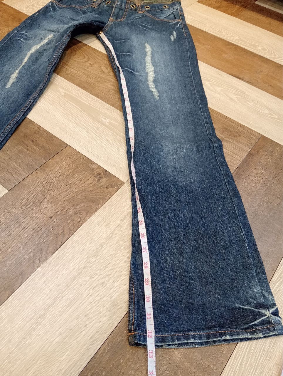 If Six Was Nine JAPANESE NYLAUS DOUBLE WAIST FLARED JEANS Size US 31 - 12 Thumbnail