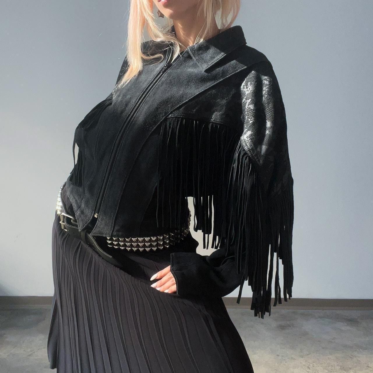 Vintage FRINGE&LEATHER_JACKET Size M / US 6-8 / IT 42-44 - 1 Thumbnail