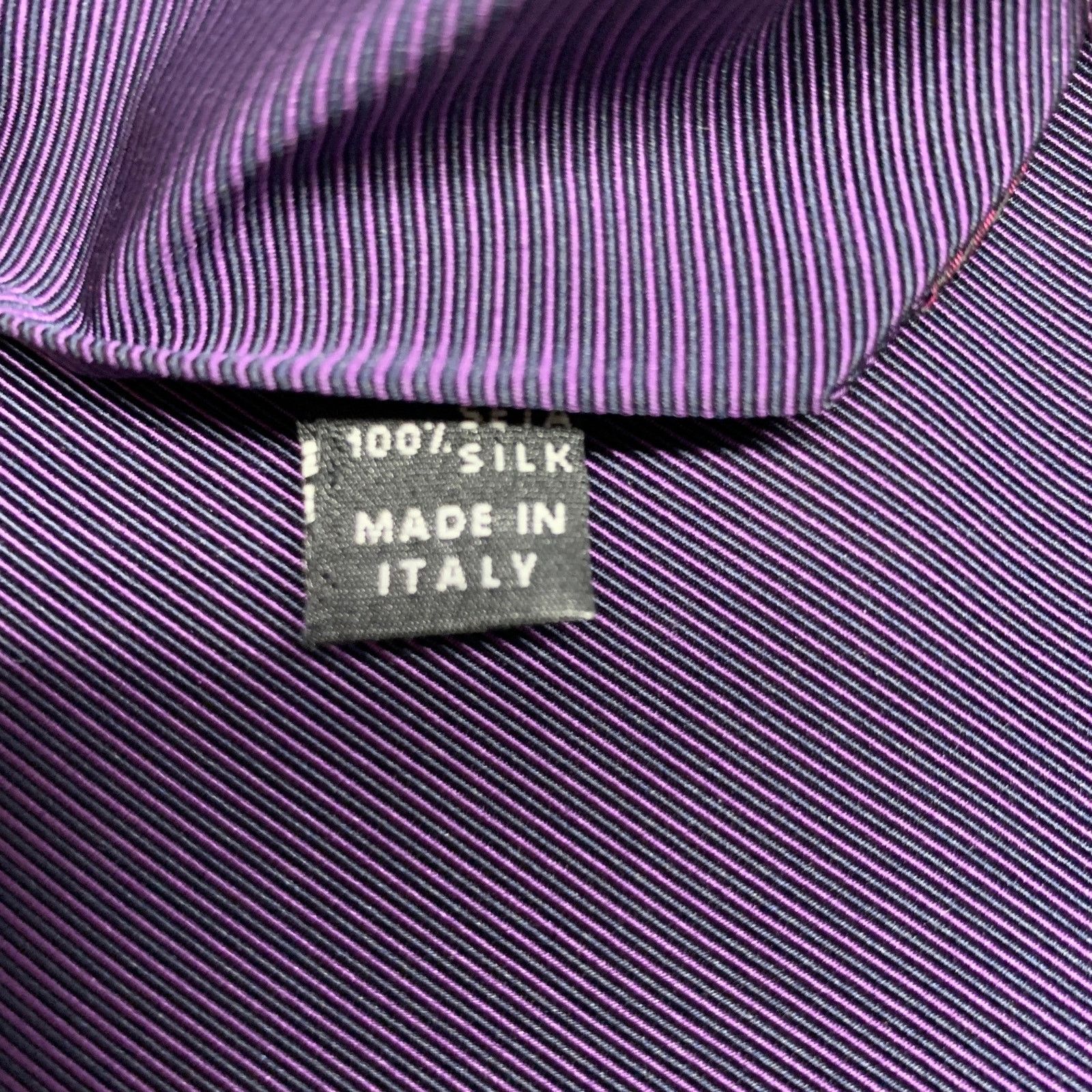 Other BORRELLI Navy Red Diagonal Stripe Silk Tie Size ONE SIZE - 3 Thumbnail