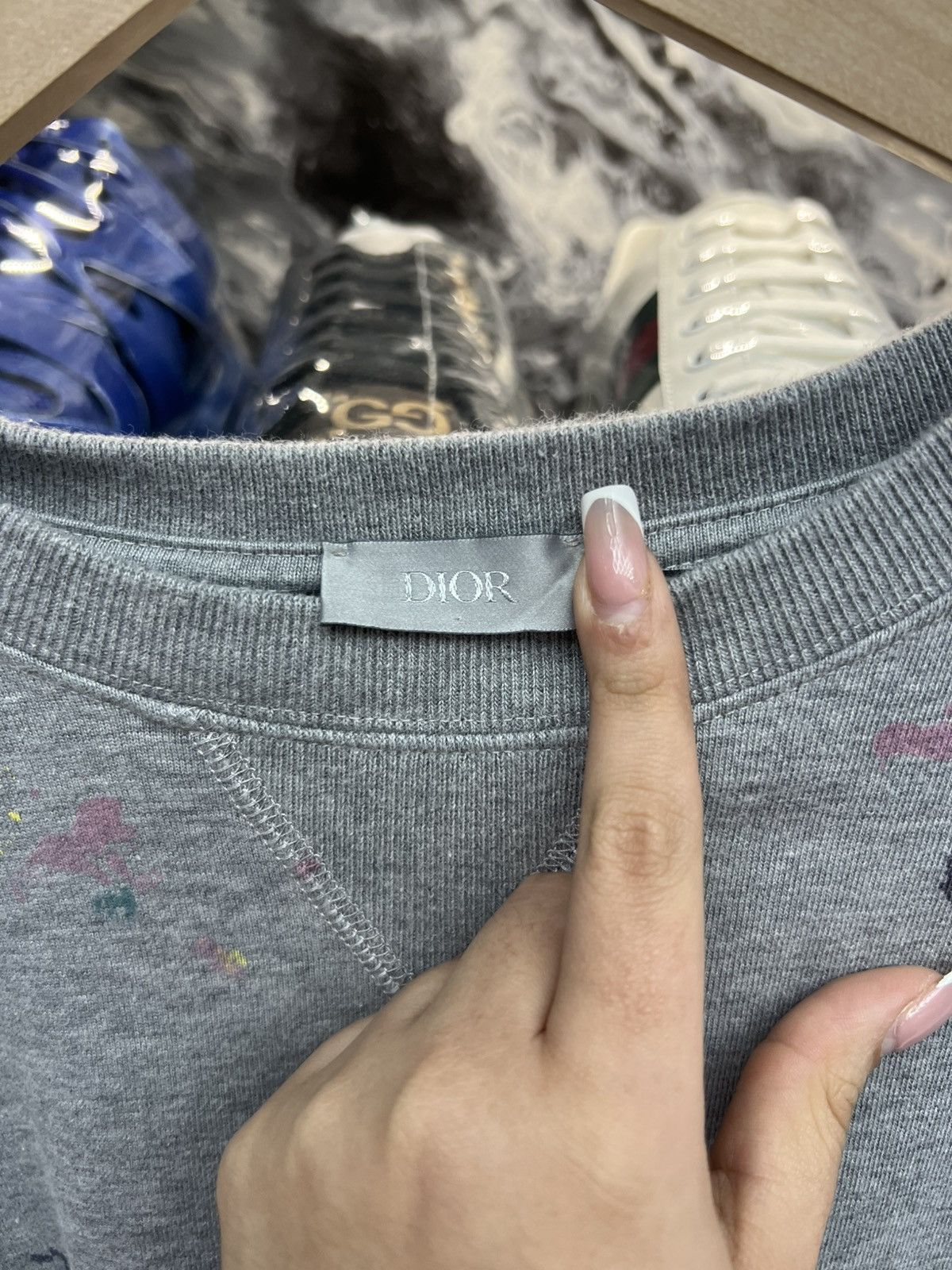 Dior Dior Grey Paint Splatter Tee Size US XL / EU 56 / 4 - 6 Thumbnail