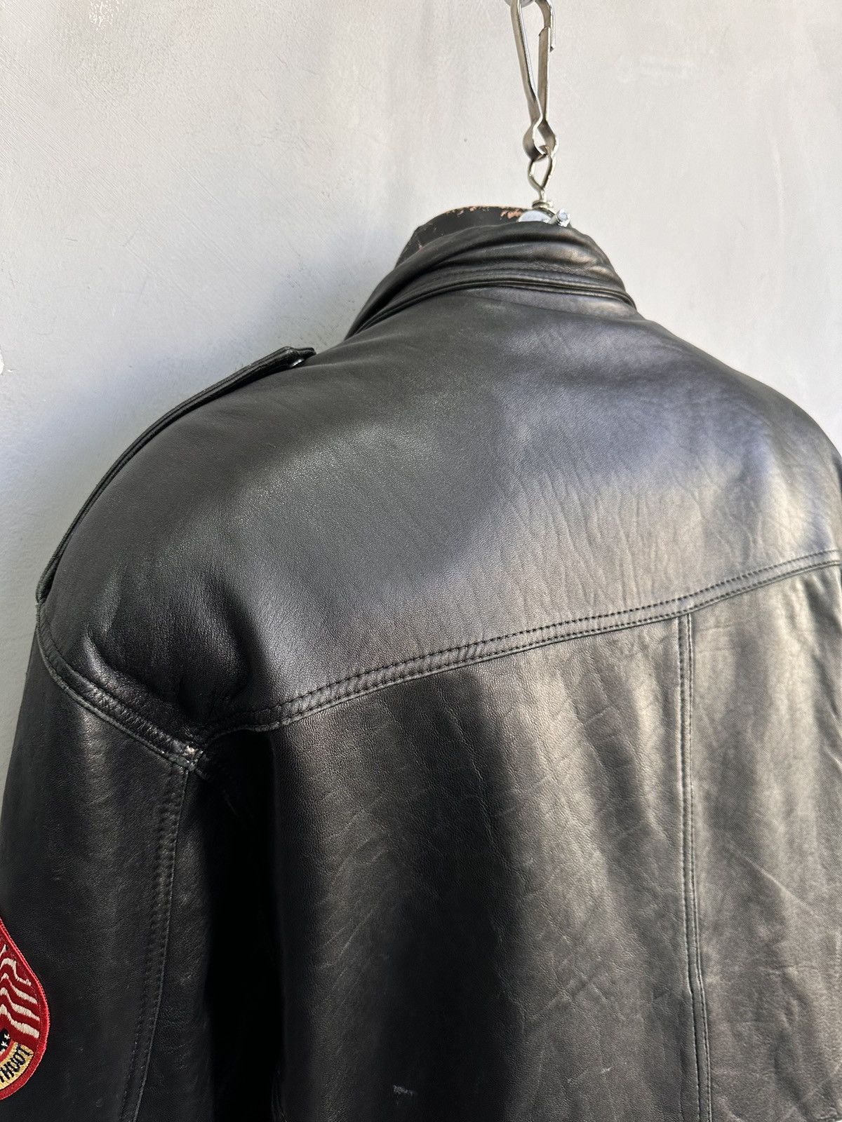 Avirex Vintage Cropped Aviator Leather Jacket Harley Davidson Japan Size US M / EU 48-50 / 2 - 12 Thumbnail