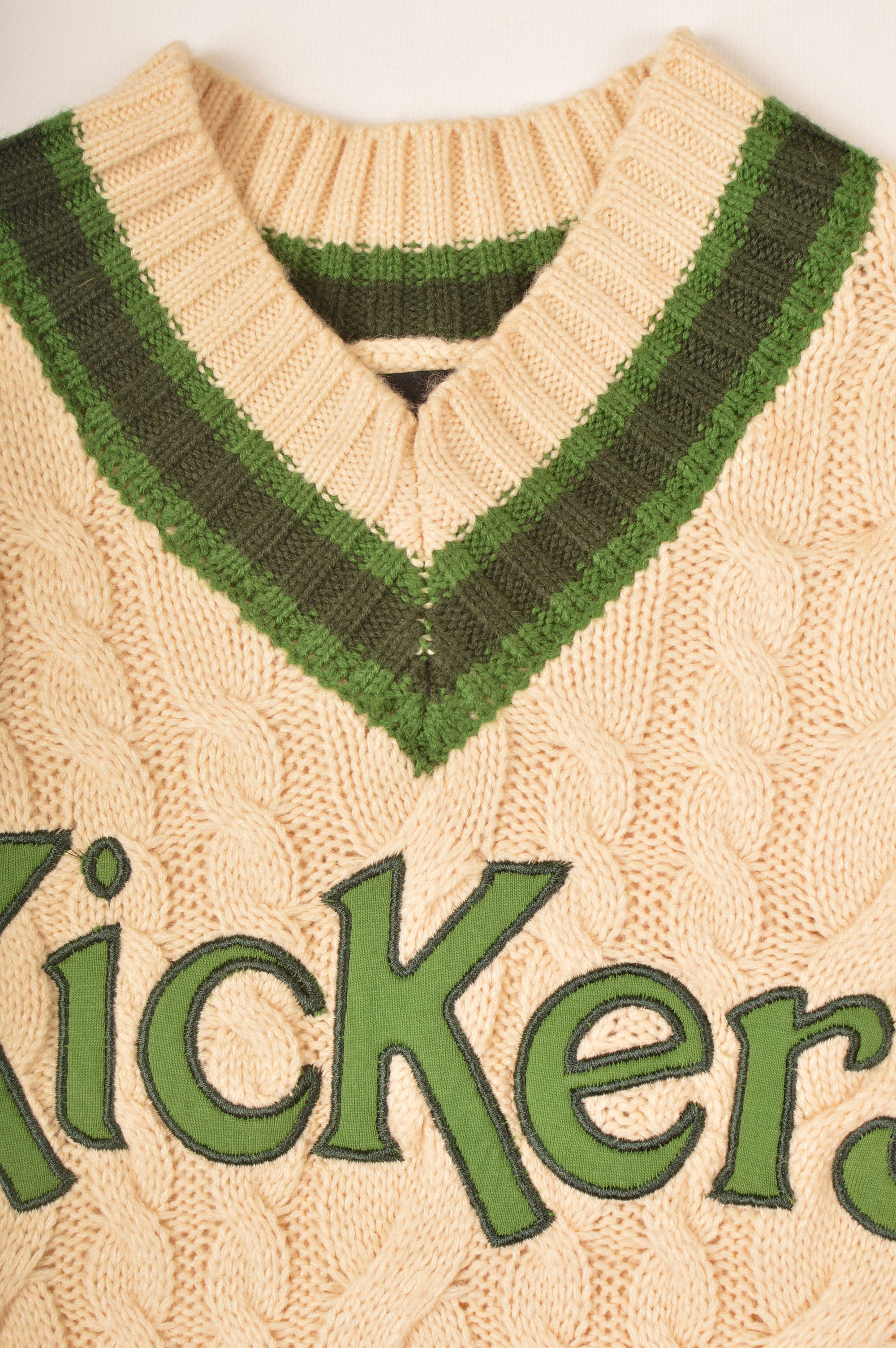 Kickers × Vintage Kickers Vintage Cable Knit Pullover V-Neck Sweater Size US XS / EU 42 / 0 - 3 Thumbnail