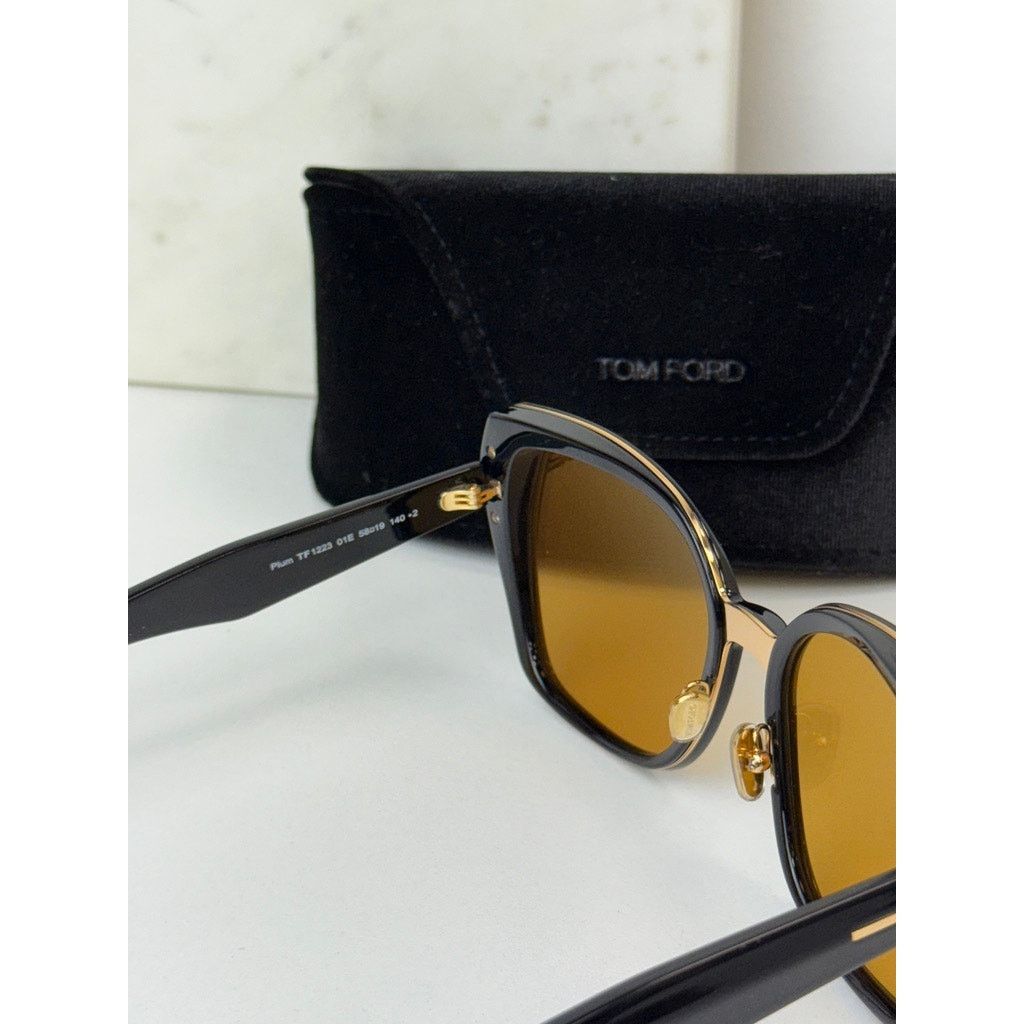 Tom Ford NEW Tom Ford TF1223 Plum Black Yellow Tint Sunglasses $600 Size ONE SIZE - 7 Thumbnail