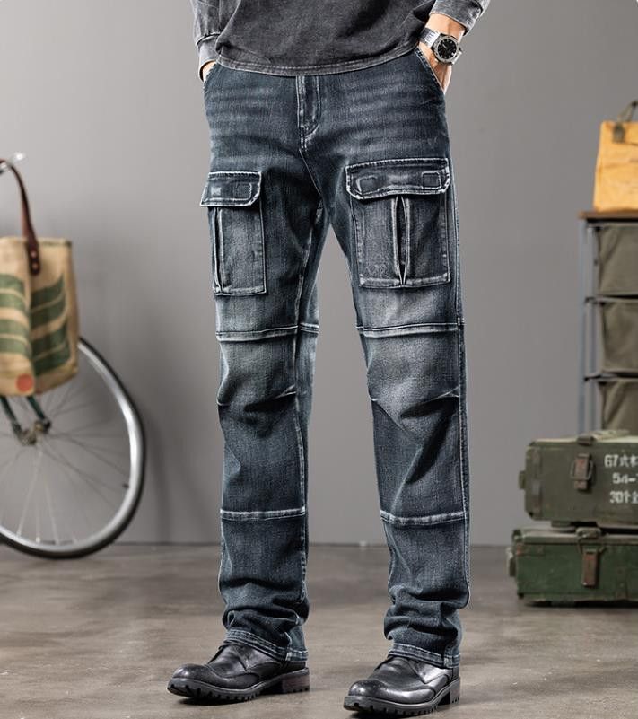 Jean Men's Cargo Jeans Elasticity Workwear Size US 30 / EU 46 - 3 Thumbnail