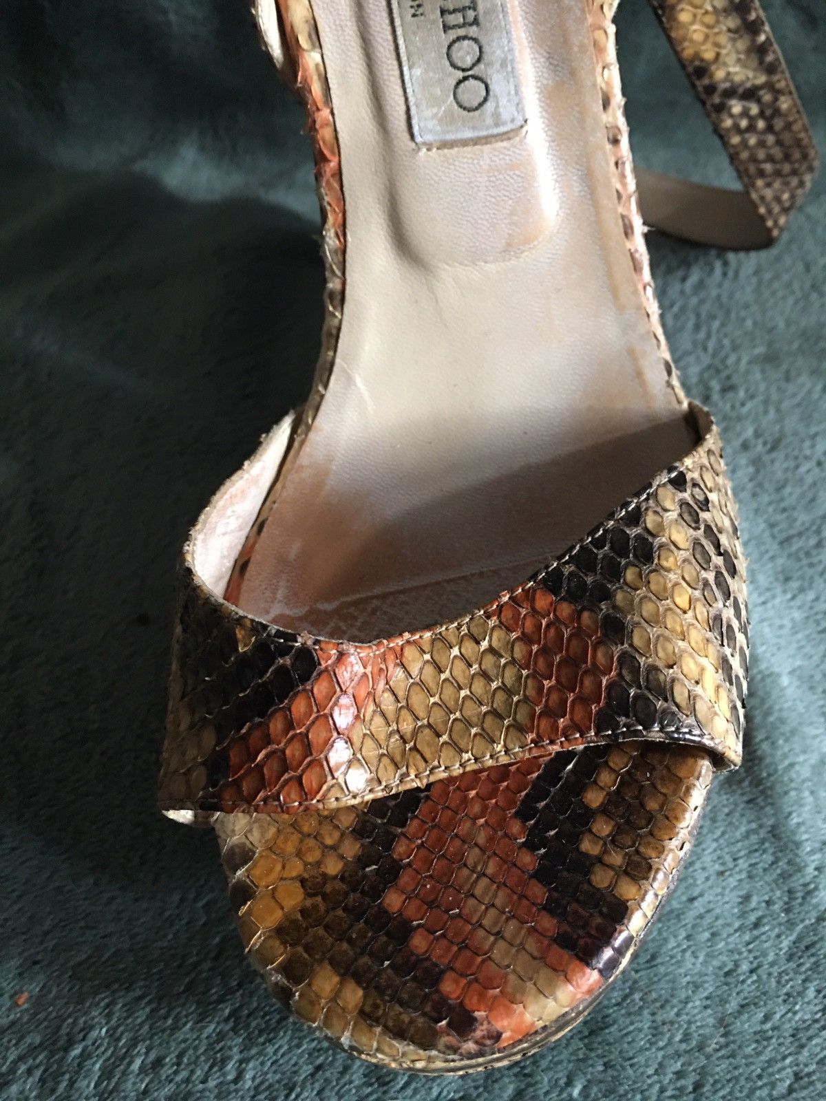 Jimmy Choo Jimmy Choo Multicolor Python Leather Penelop Wedge Sandals Size US 9 / IT 39 - 9 Thumbnail