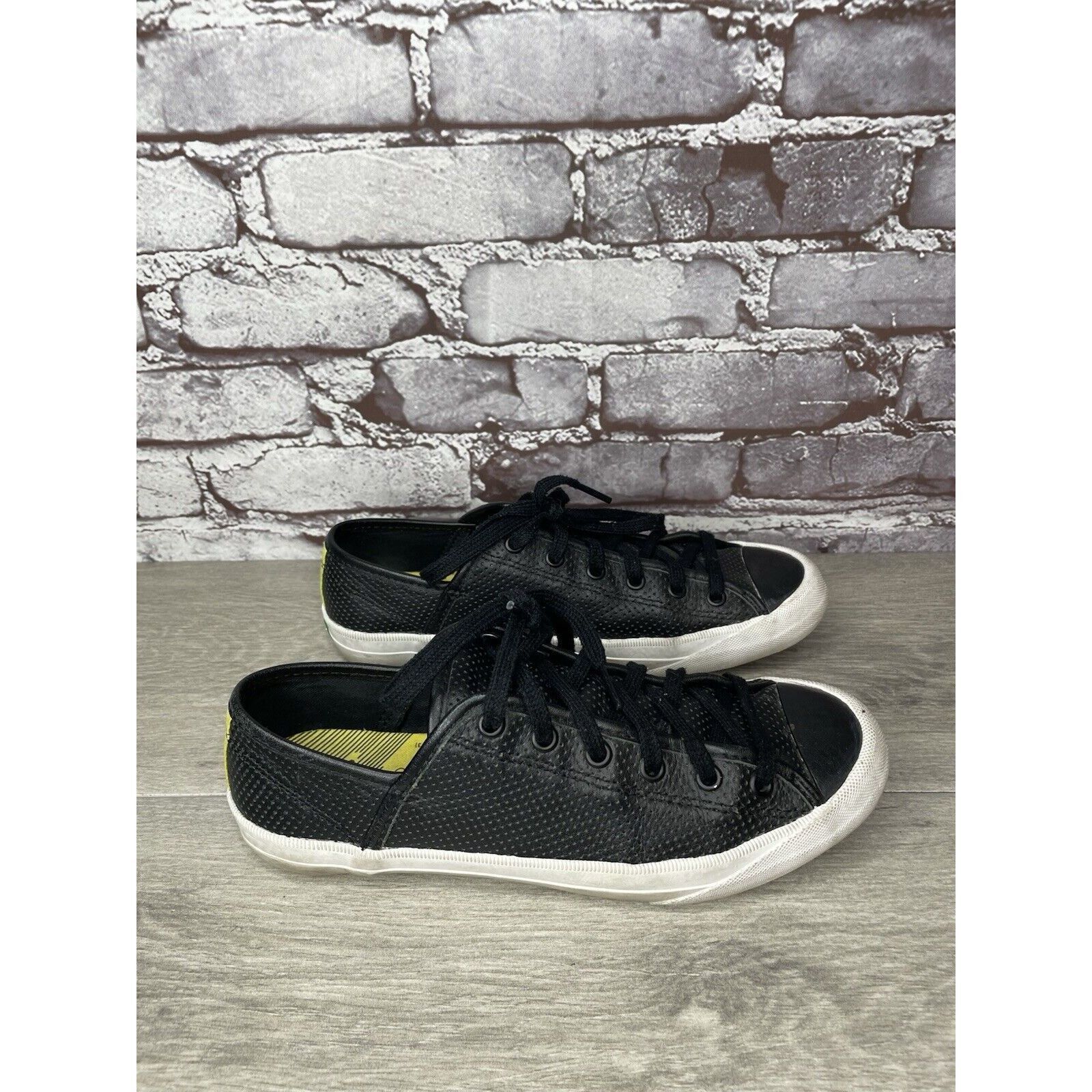 Kate Spade Kate Spade Saturday PF-Flyers Black Leather Low Top Sneakers Size US 8 / IT 38 - 11 Thumbnail
