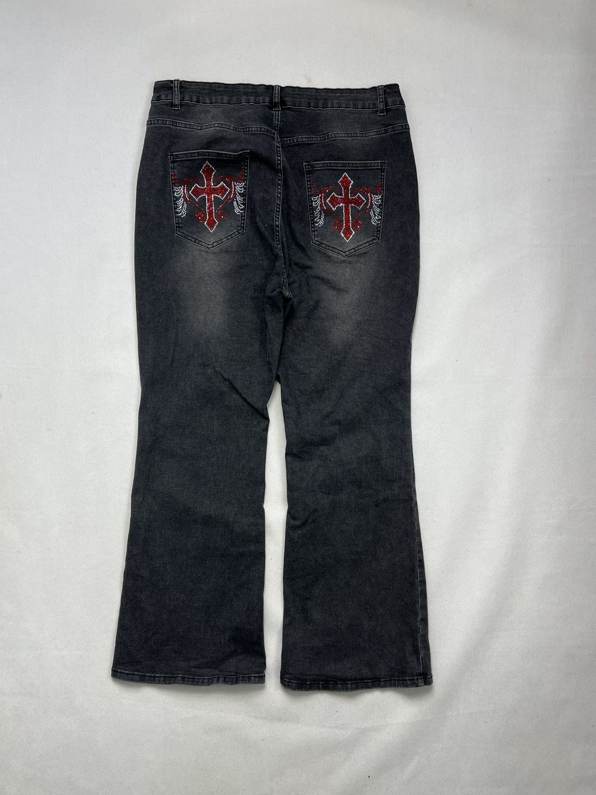 Vintage Pants Romwe Cross Diamond Logo Vintage Avant Garde Size US 38 / EU 54 - 1 Thumbnail