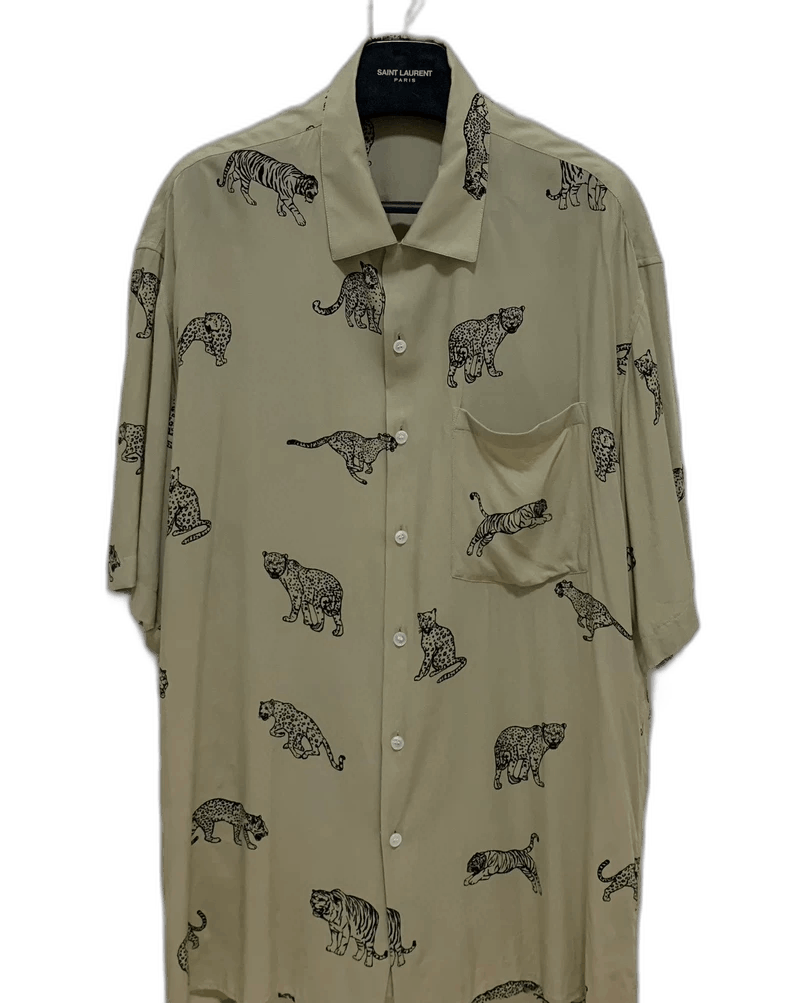 Celine Celine Tiger Print Short Sleeve Shirt Size US M / EU 48-50 / 2 - 1 Thumbnail