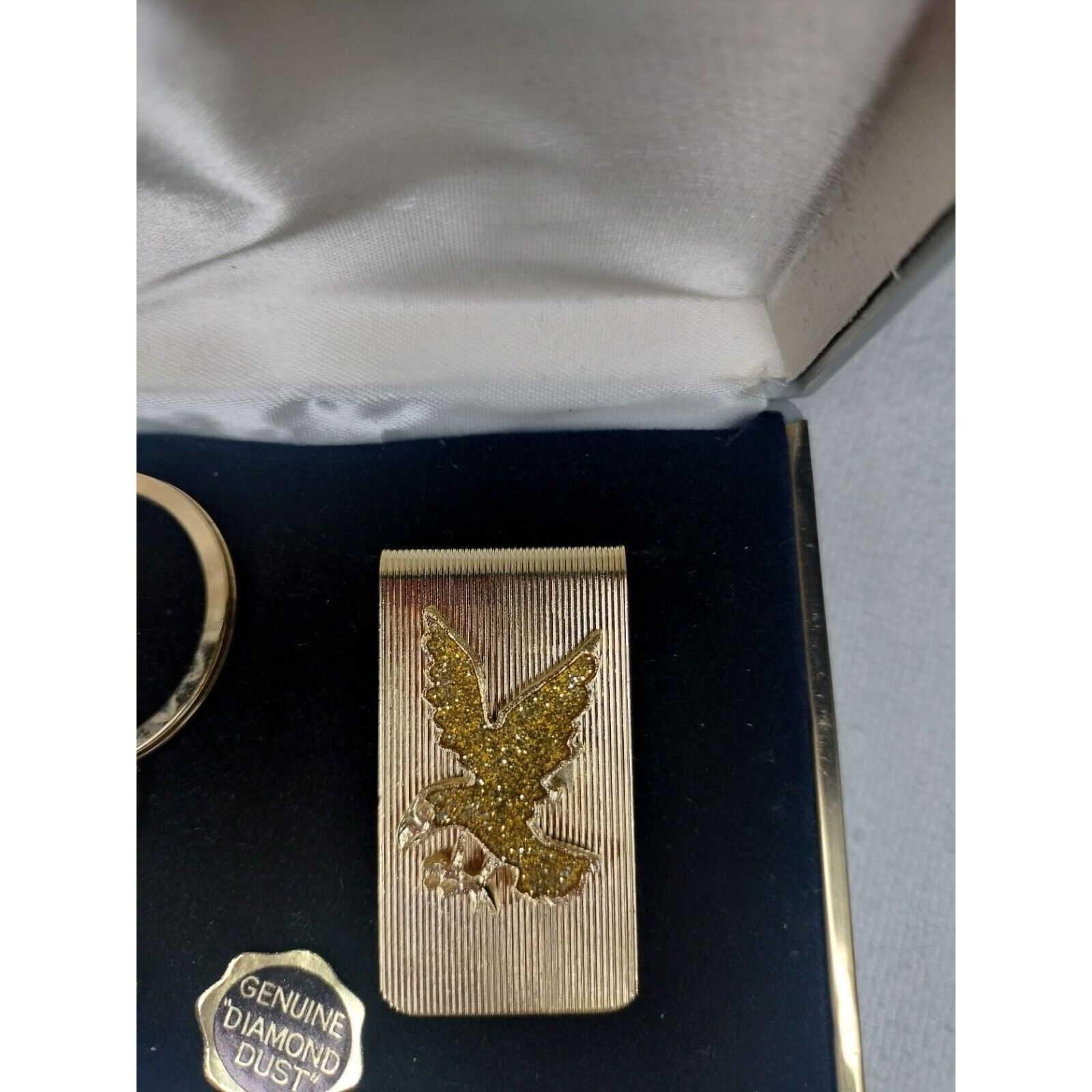 Vintage Marquis Genuine Diamond Dust Eagle Key Ring Matching Money C Size ONE SIZE - 7 Thumbnail