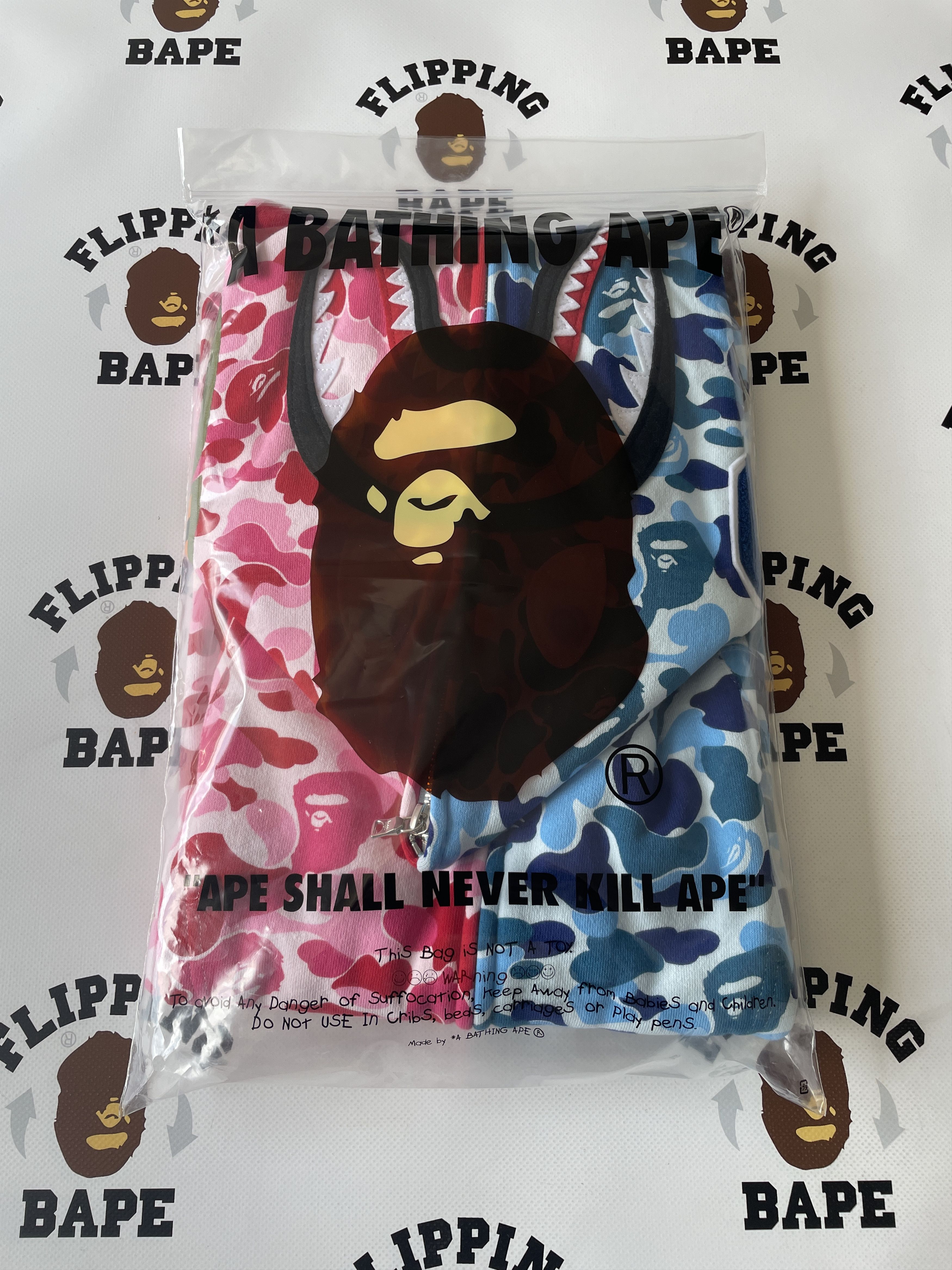Bape BAPE ABC CAMO CRAZY SHARK FULL ZIP HOODIE | Grailed