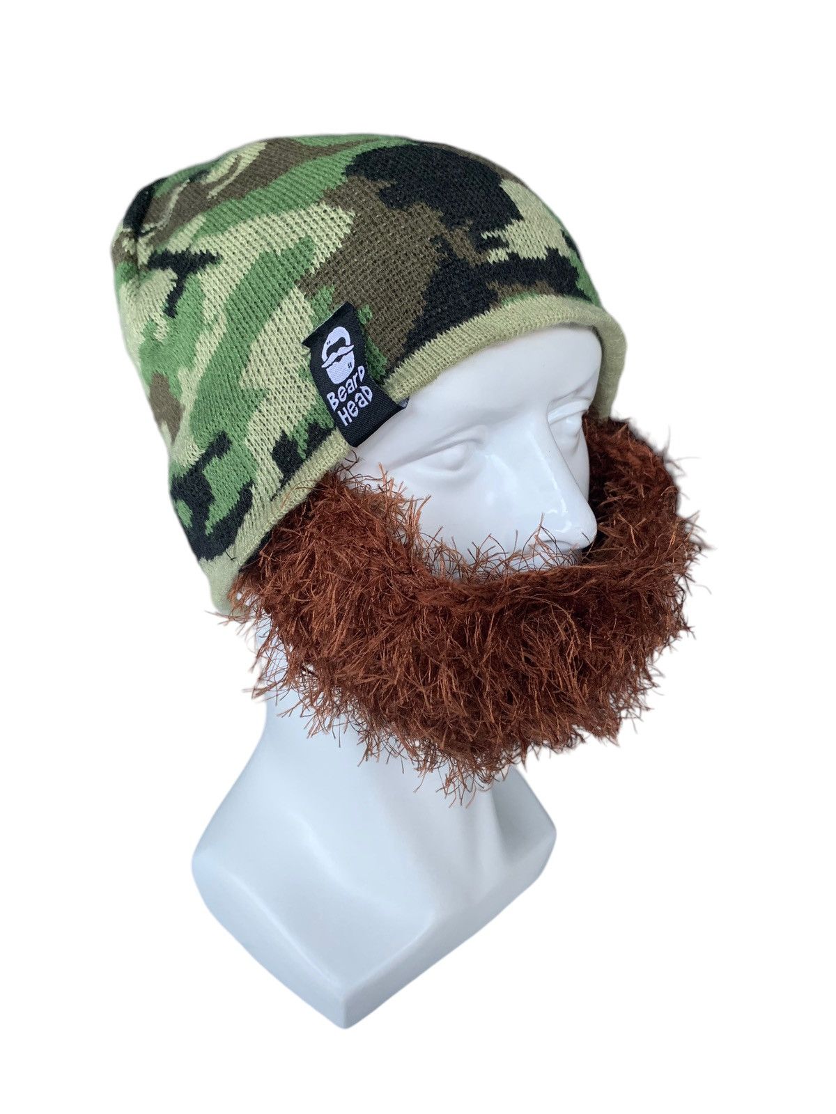 Beard Head Busy Duke Bearded Face Camo Beanie Hats