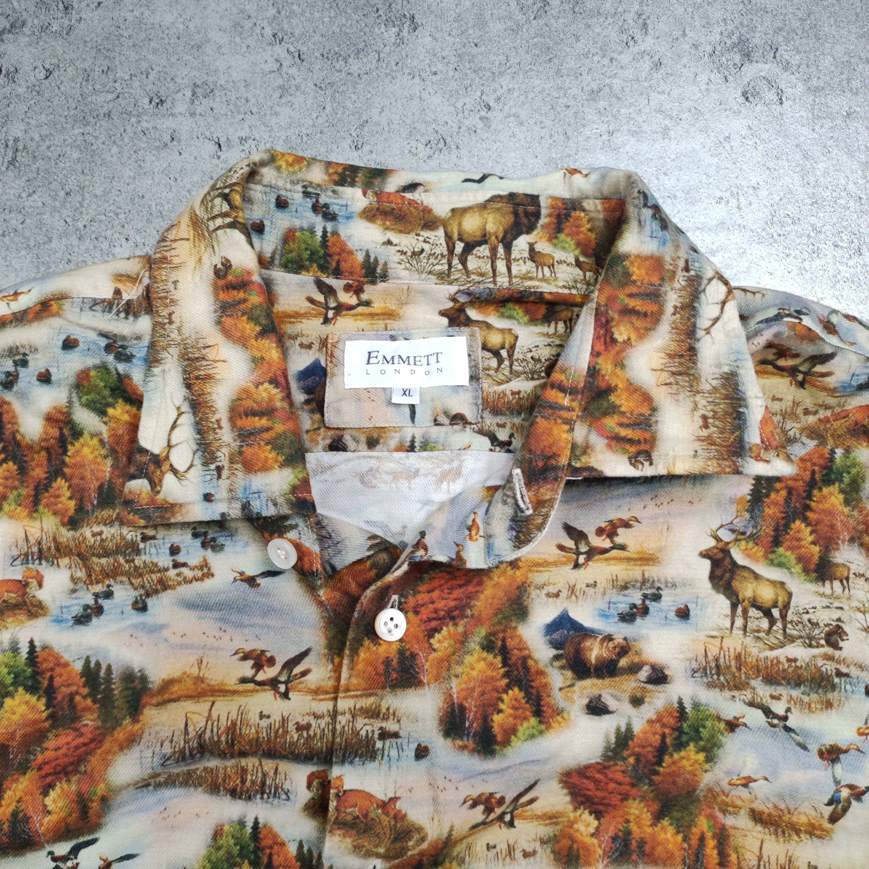Emmett × Vintage Vintage RARE Emmett London Alaska USA Full Print Shirt Size US XL / EU 56 / 4 - 6 Thumbnail