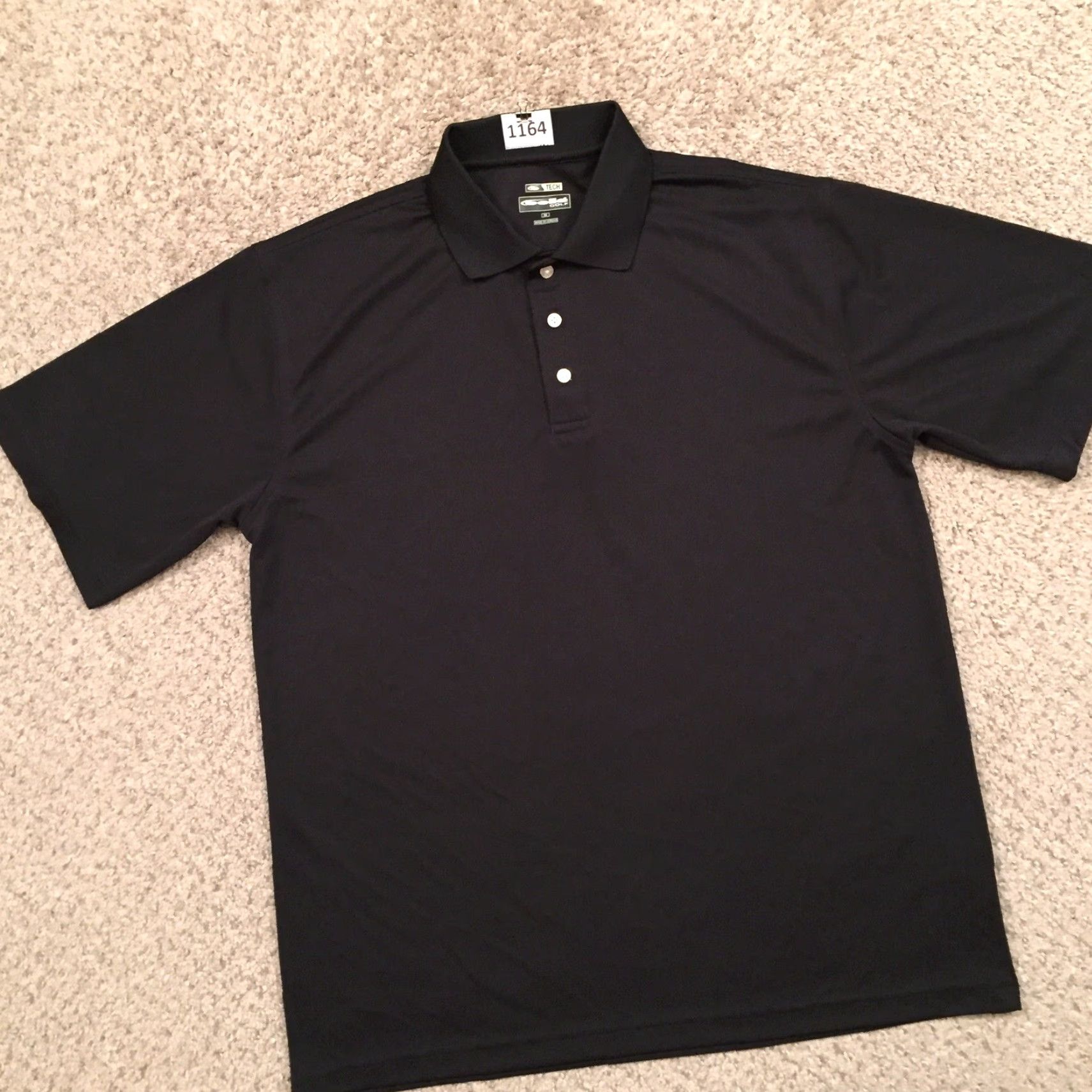 Vintage Bollé Polo Shirt Mens M Black Short Sleeve Striped Golf Tech Polo Shirt Mens Black Striped Golf Size US M / EU 48-50 / 2 - 5 Thumbnail