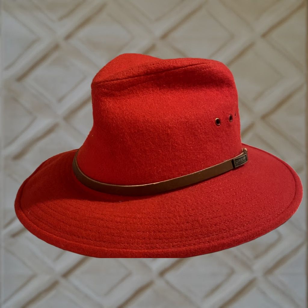Eddie Bauer VINTAGE Eddie Bauer Women's Fedora Hat Wool Blend Red Size LG Made In USA Womens Fedora Hat Red Wool Blend Eddie Bauer USA LG Size ONE SIZE - 1 Thumbnail