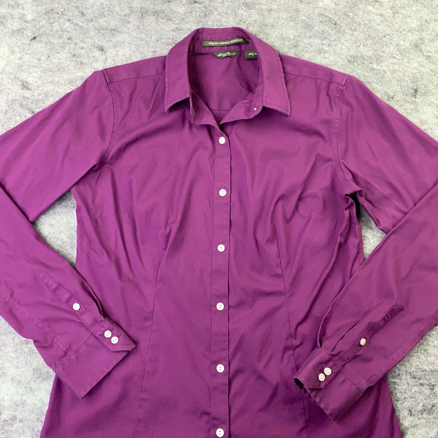 Eddie Bauer Eddie Bauer Womens Shirt Top XS Purple Button Up Fitted Wrinkle Resistant Size XS / US 0-2 / IT 36-38 - 3 Thumbnail
