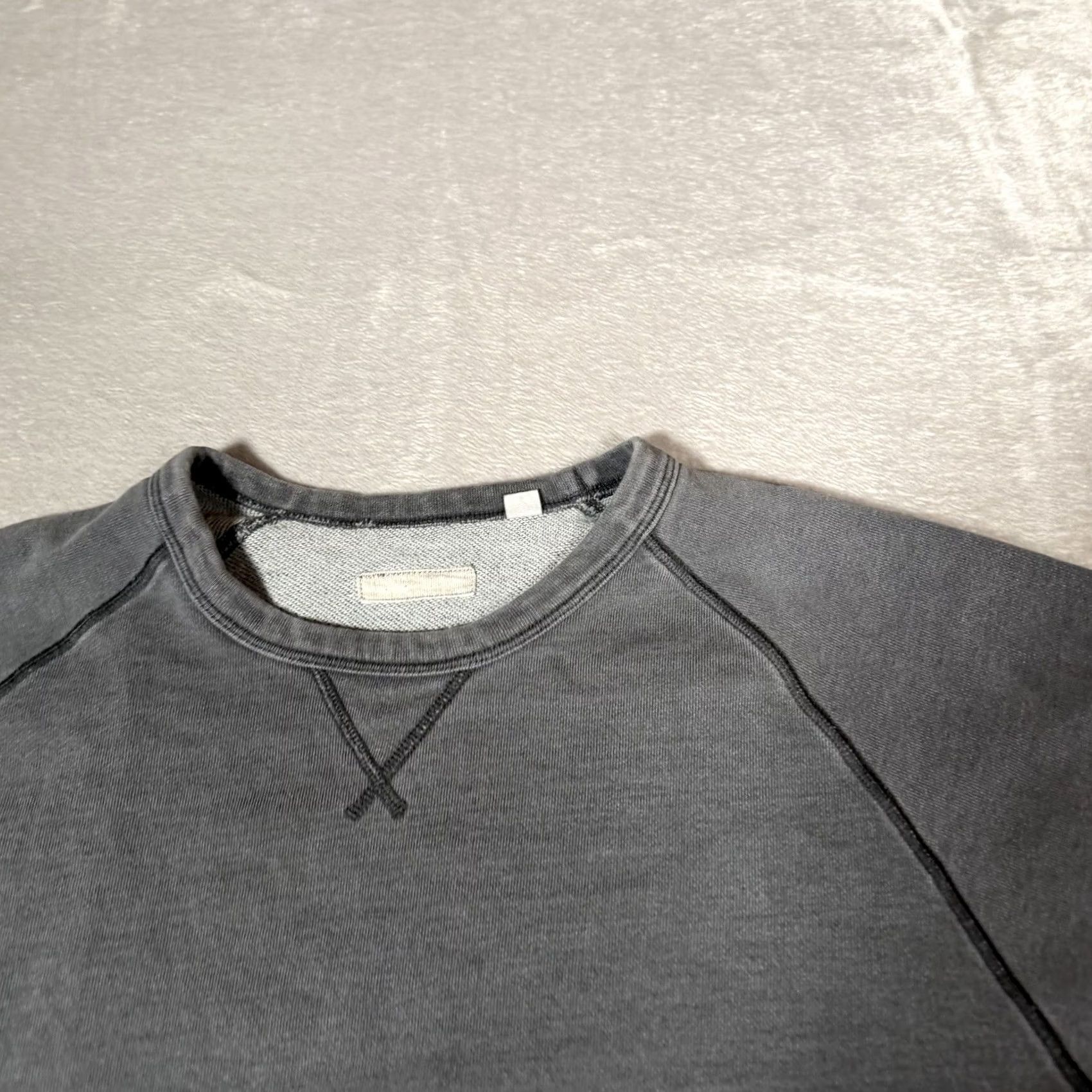 Uniqlo UNIQLO Sweatshirt Mens XL Gray Raglan Crew Neck Pullover Fleece Cotton Casual Size US XL / EU 56 / 4 - 3 Thumbnail