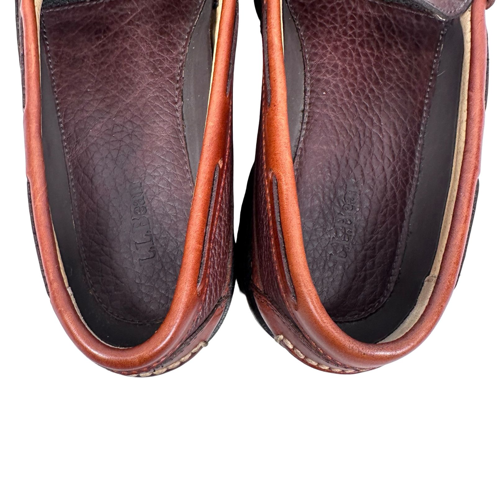 Other LL Bean Allagash Bison Loafers Men 7.5 D Brown Leather Shoes Size US 7.5 / EU 40-41 - 6 Thumbnail