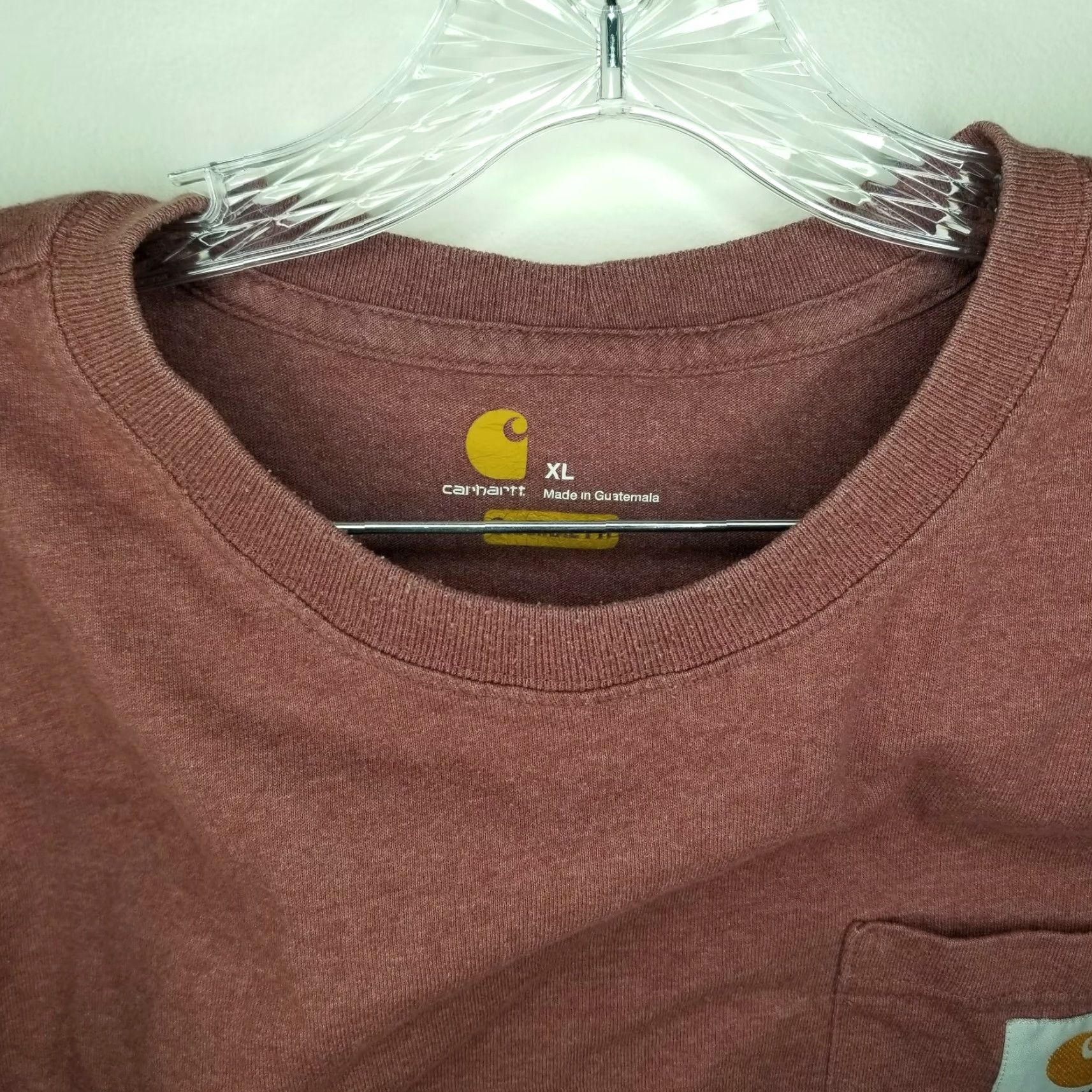 Carhartt VINTAGE Carhartt Mens Short Sleeve Red Original Fit Pocket Size XL Size US 36 / EU 52 - 3 Thumbnail