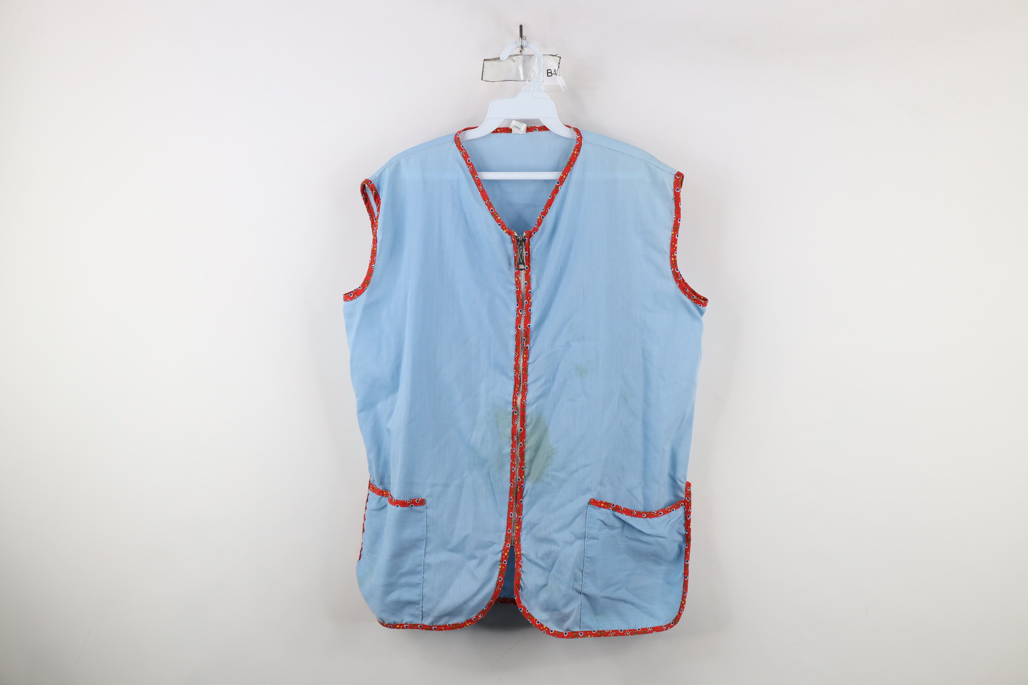 Vintage Vintage 70s Streetwear Quilt Heart Sleeveless Zip Vest USA Size L / US 10 / IT 46 - 1 Thumbnail