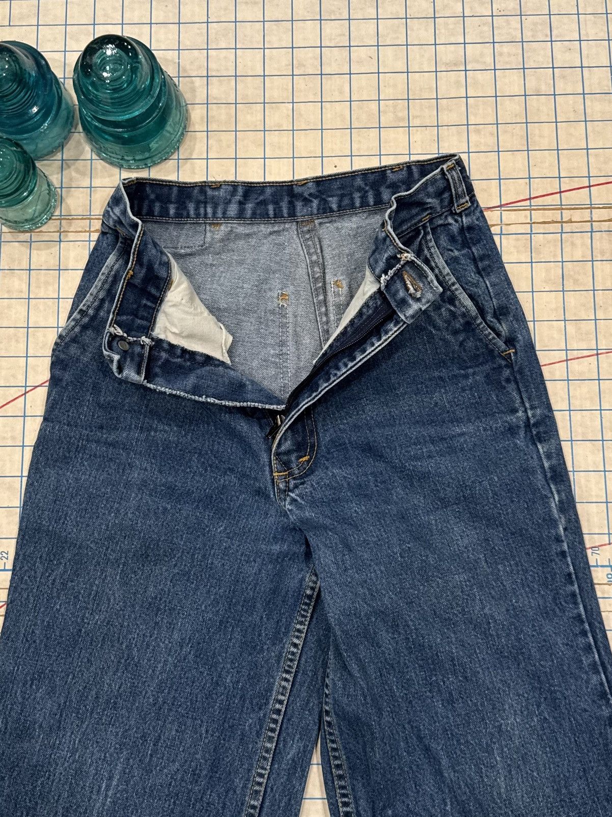 Vintage Vintage Seafarer 70’s Flair Wide Leg Jeans tagged 29 Blue Size US 29 - 8 Thumbnail