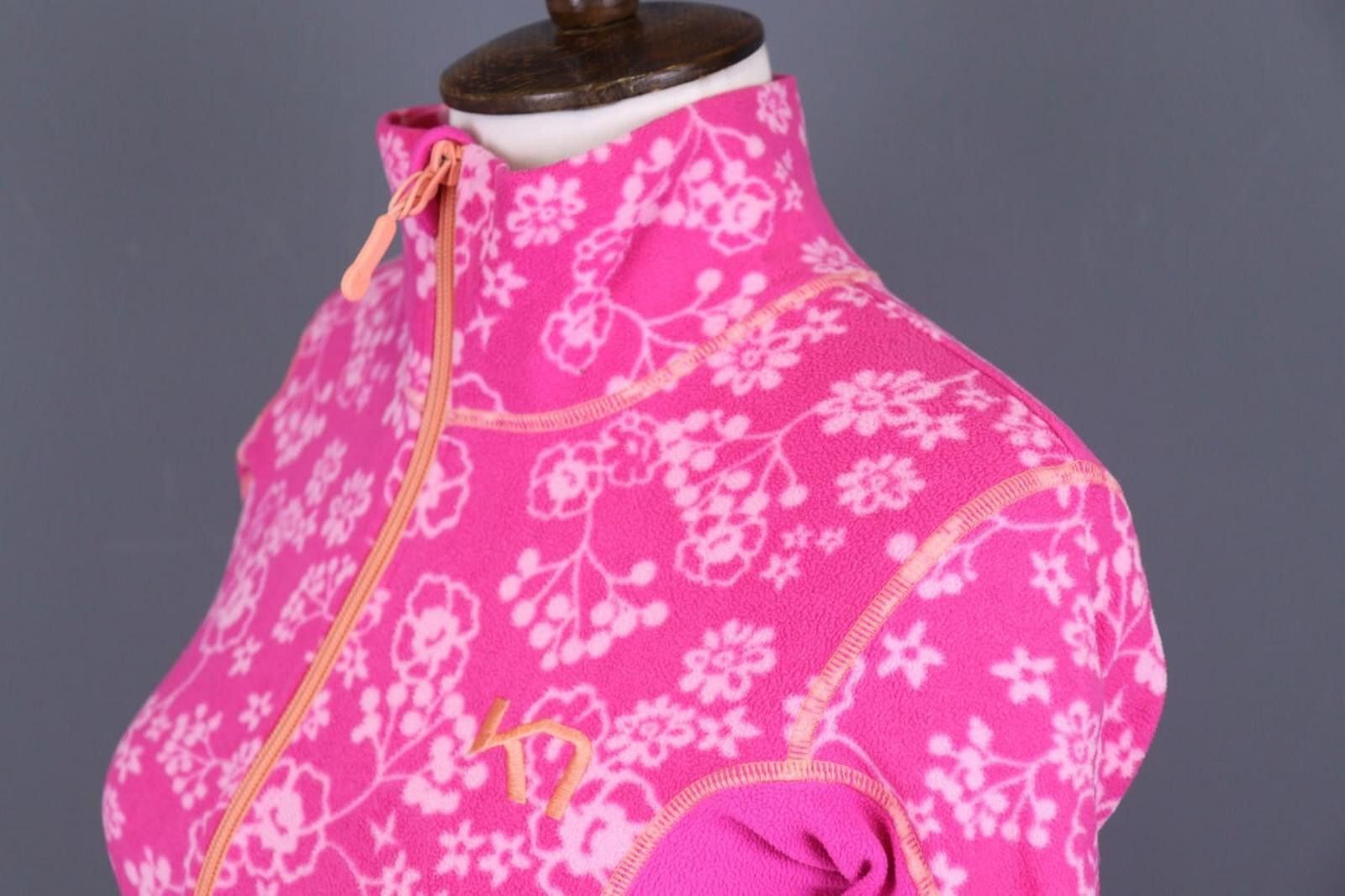 Designer Kari Traa Pink Floral Full Zip Fleece Jacket Size XS Size XS / US 0-2 / IT 36-38 - 7 Thumbnail