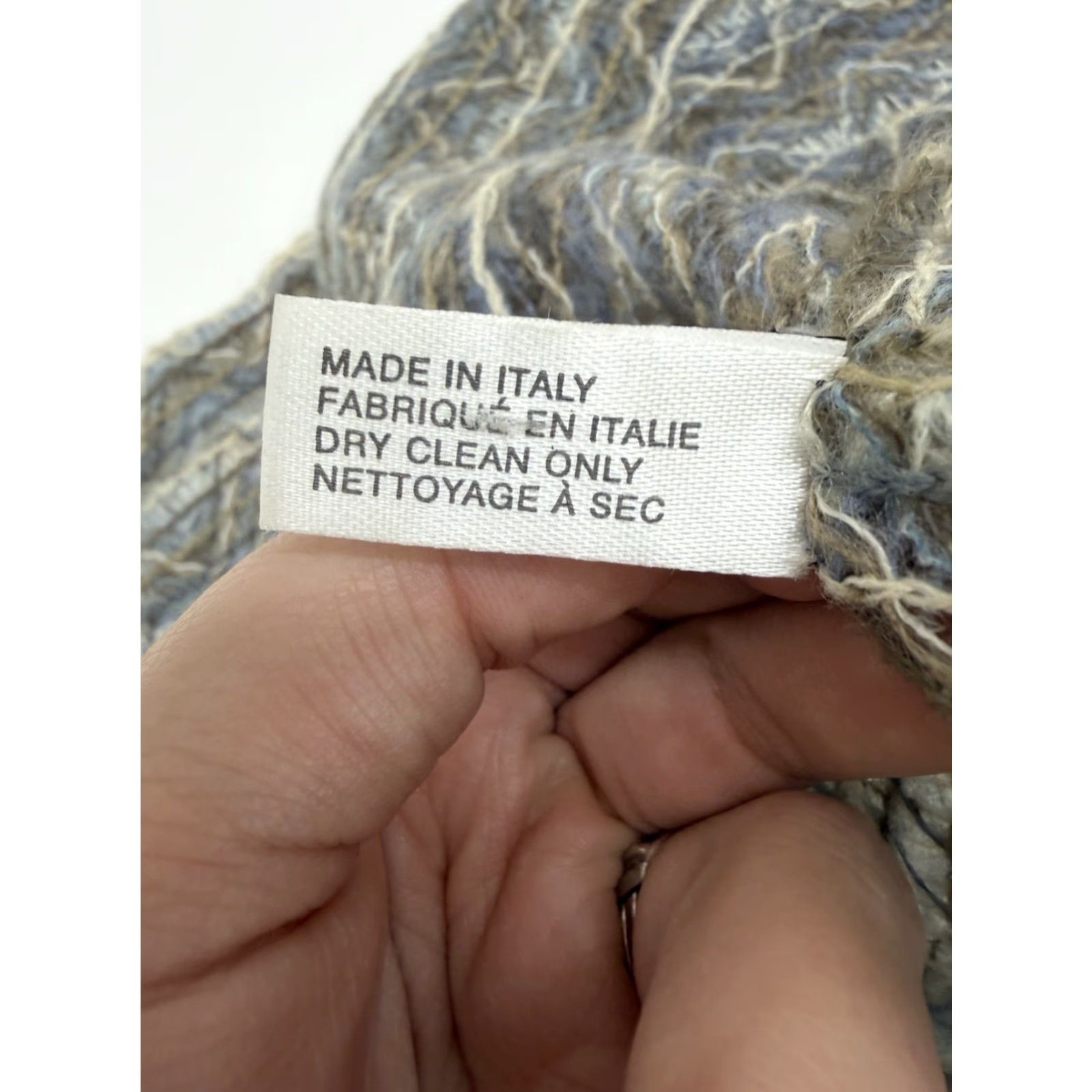 Vintage Filatess Womens Scarf Knit Blue Brown Green Fringe Made in Italy Size ONE SIZE - 7 Thumbnail
