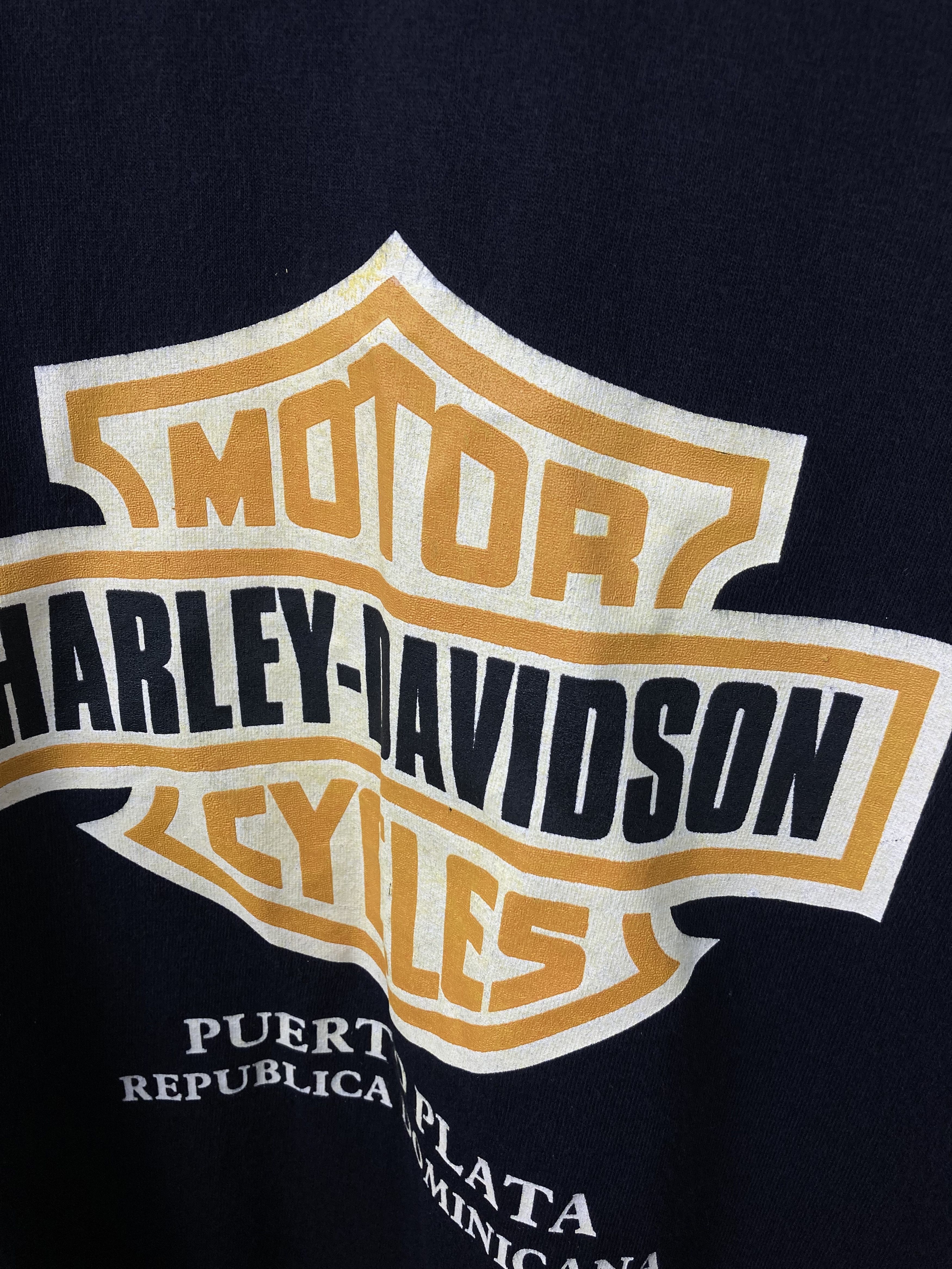 Harley Davidson Harley Davidson 1990's Big Logo Graphic Print Black Crewneck Size US L / EU 52-54 / 3 - 3 Thumbnail