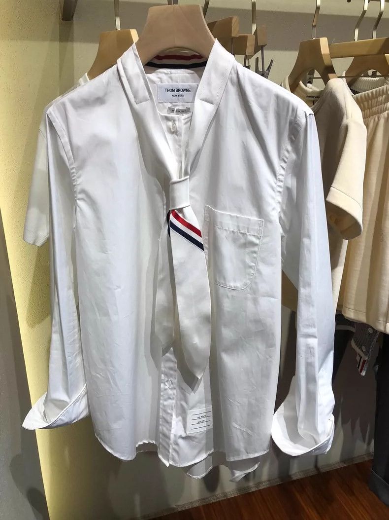 Thom Browne Thom Browne White shirt with tie style Size US XS / EU 42 / 0 - 1 Thumbnail