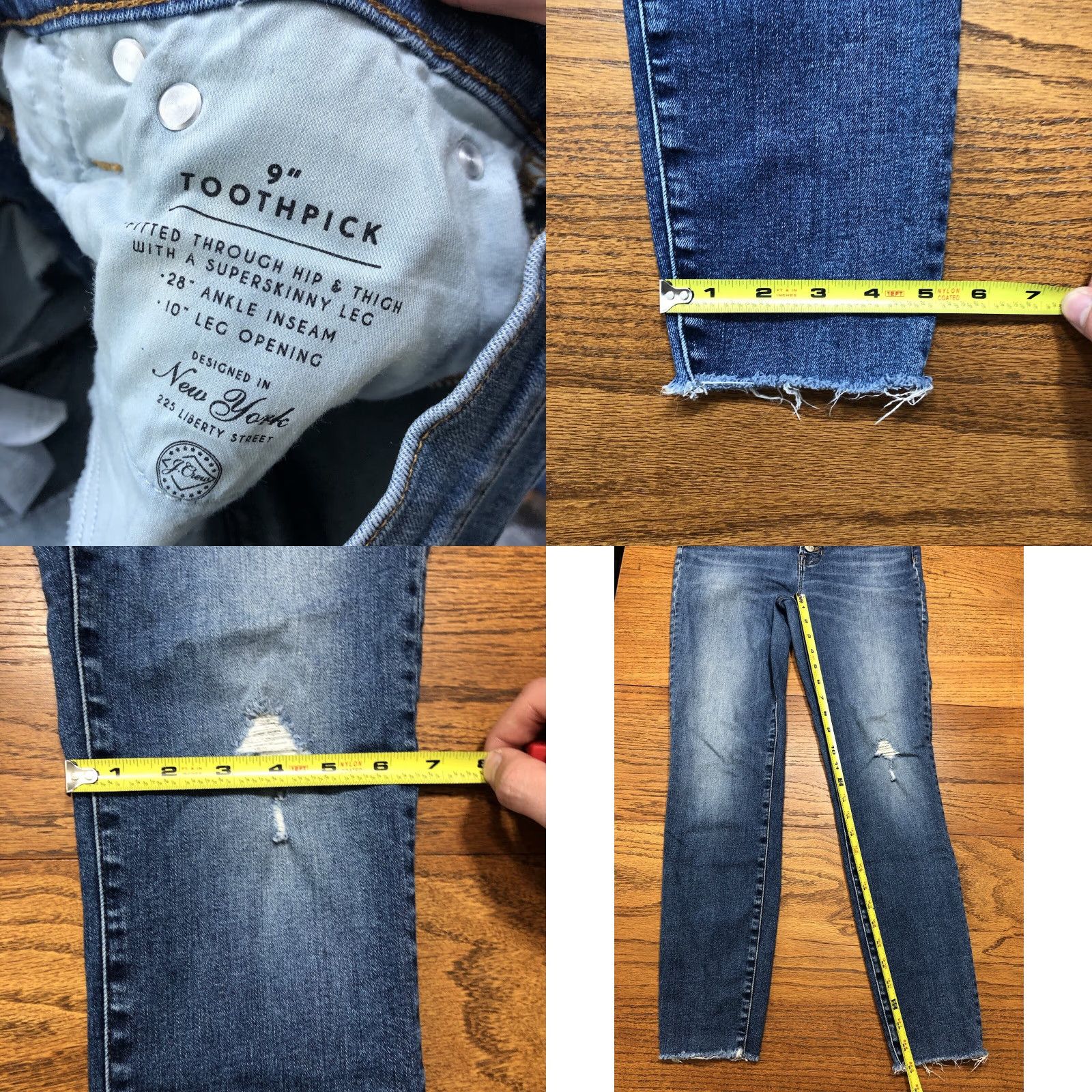 J.Crew J Crew Womens Jeans Skinny Button Fly Toothpick 27 9" Medium Wash Blue Stretch Size 27" / US 4 / IT 40 - 8 Thumbnail