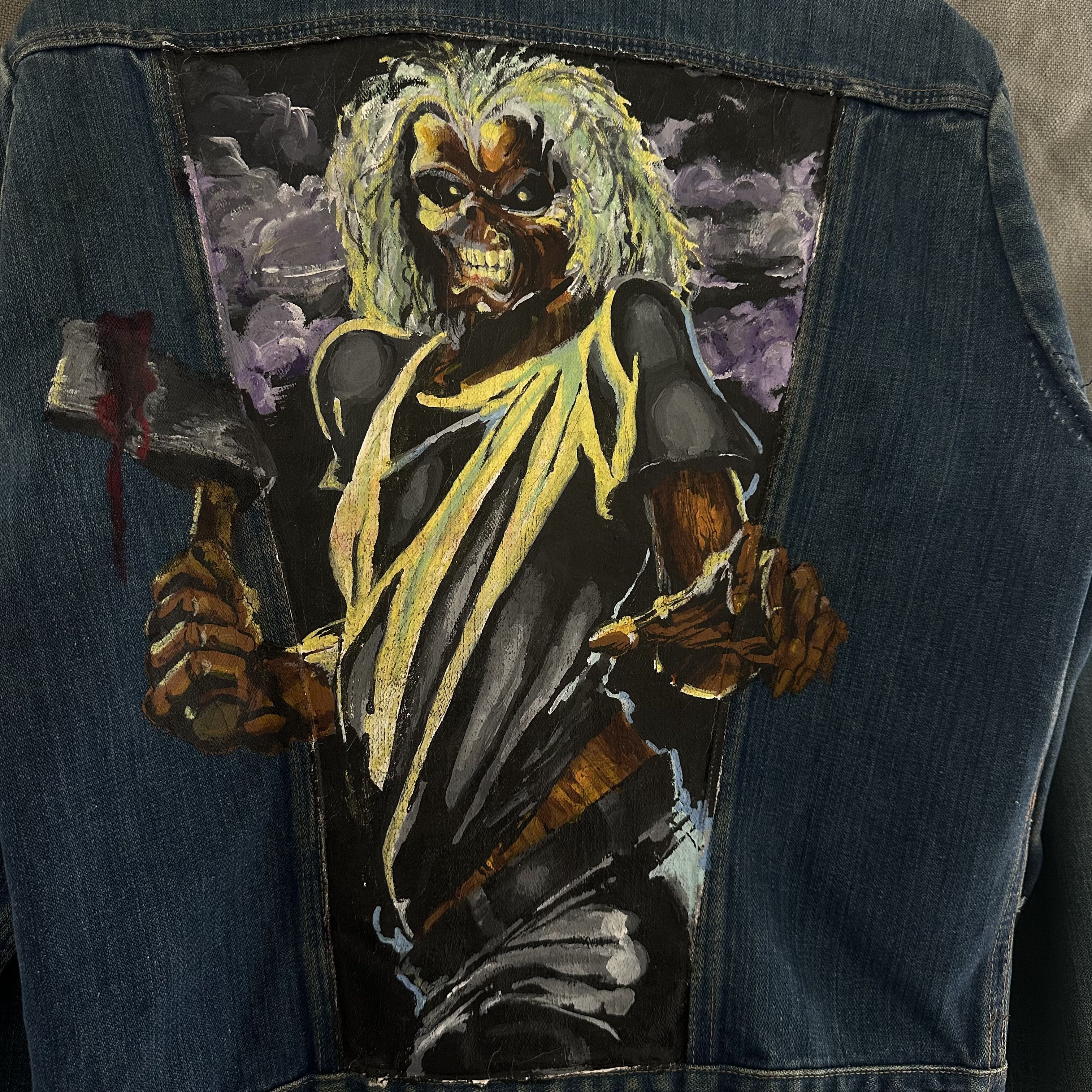 Iron Maiden 1980's Iron Maidan Denim Jacket W/ 80's Band Pins Size US M / EU 48-50 / 2 - 5 Thumbnail