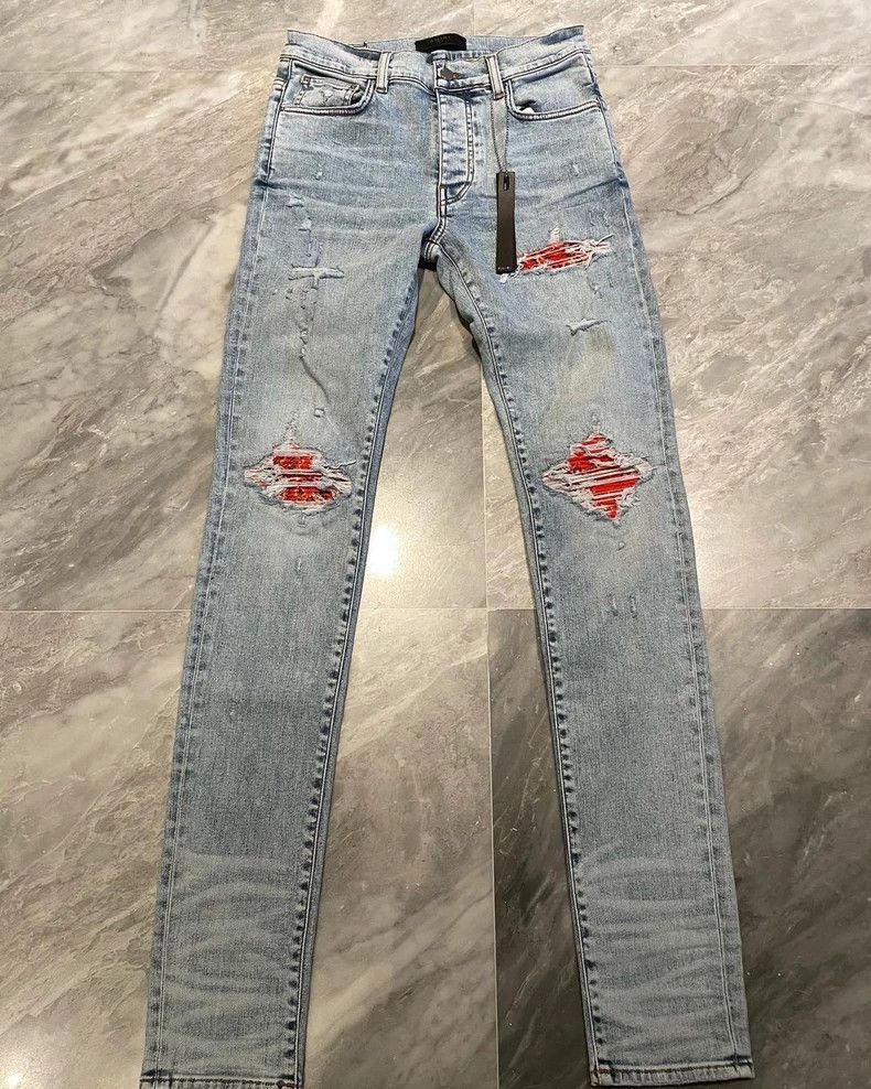 Amiri Amiri Wash Blue Orange Casual Pants-2506 Size US 31 - 1 Thumbnail