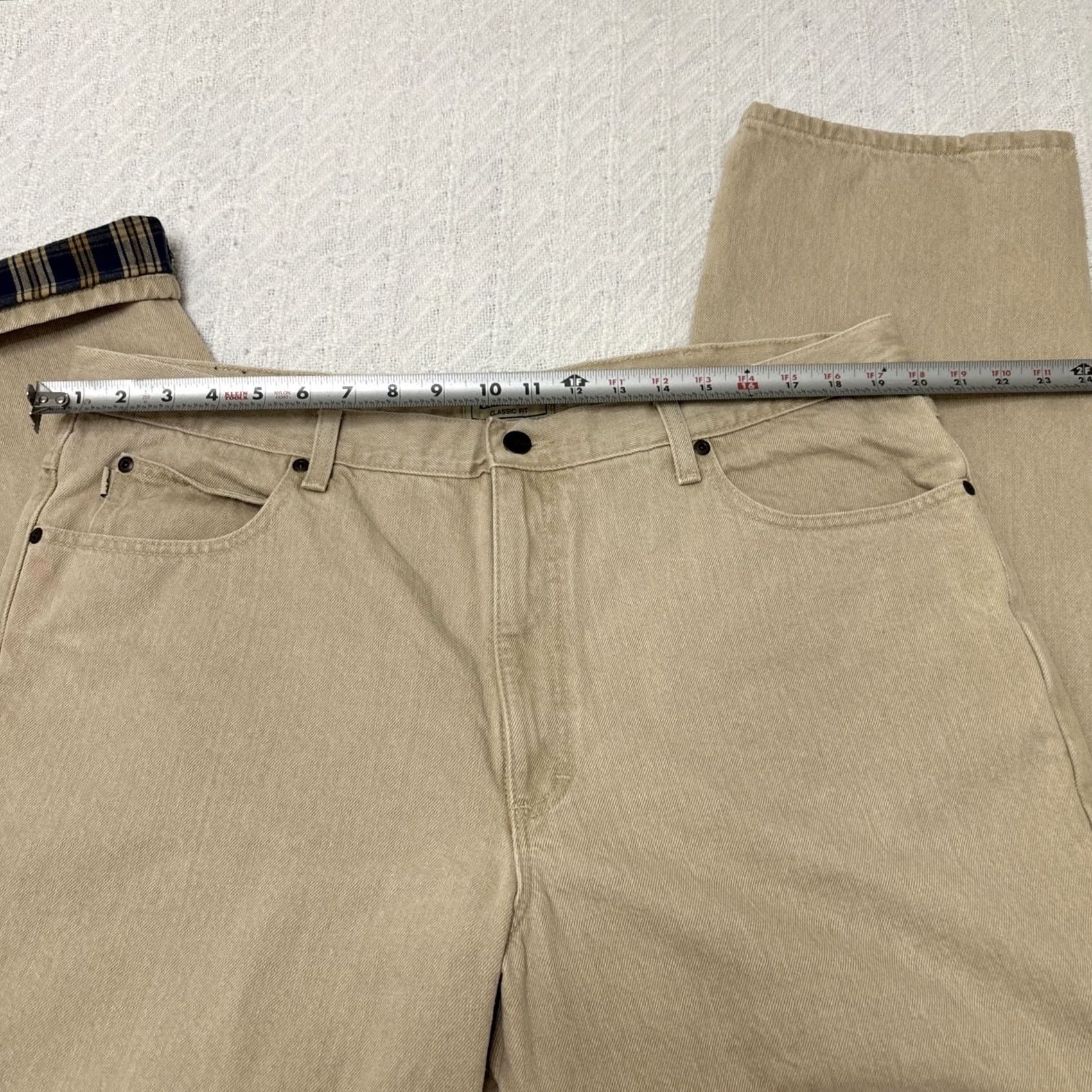 Vintage VINTAGE LL Bean Jeans Classic Fit Size 40 X 32 Beige Blanket Lined 90s Men Denim Straight Size US 40 / EU 56 - 3 Thumbnail