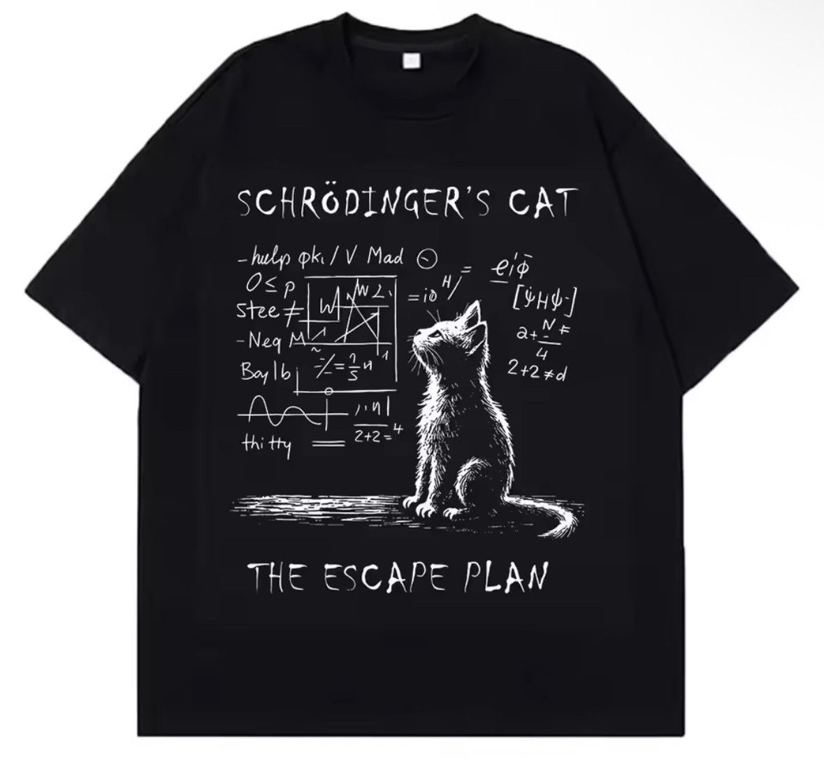 Other Streetwear Y2K Retro Mathematics Cat Escape T-Shirt Size US XXL / EU 58 / 5 - 1 Thumbnail