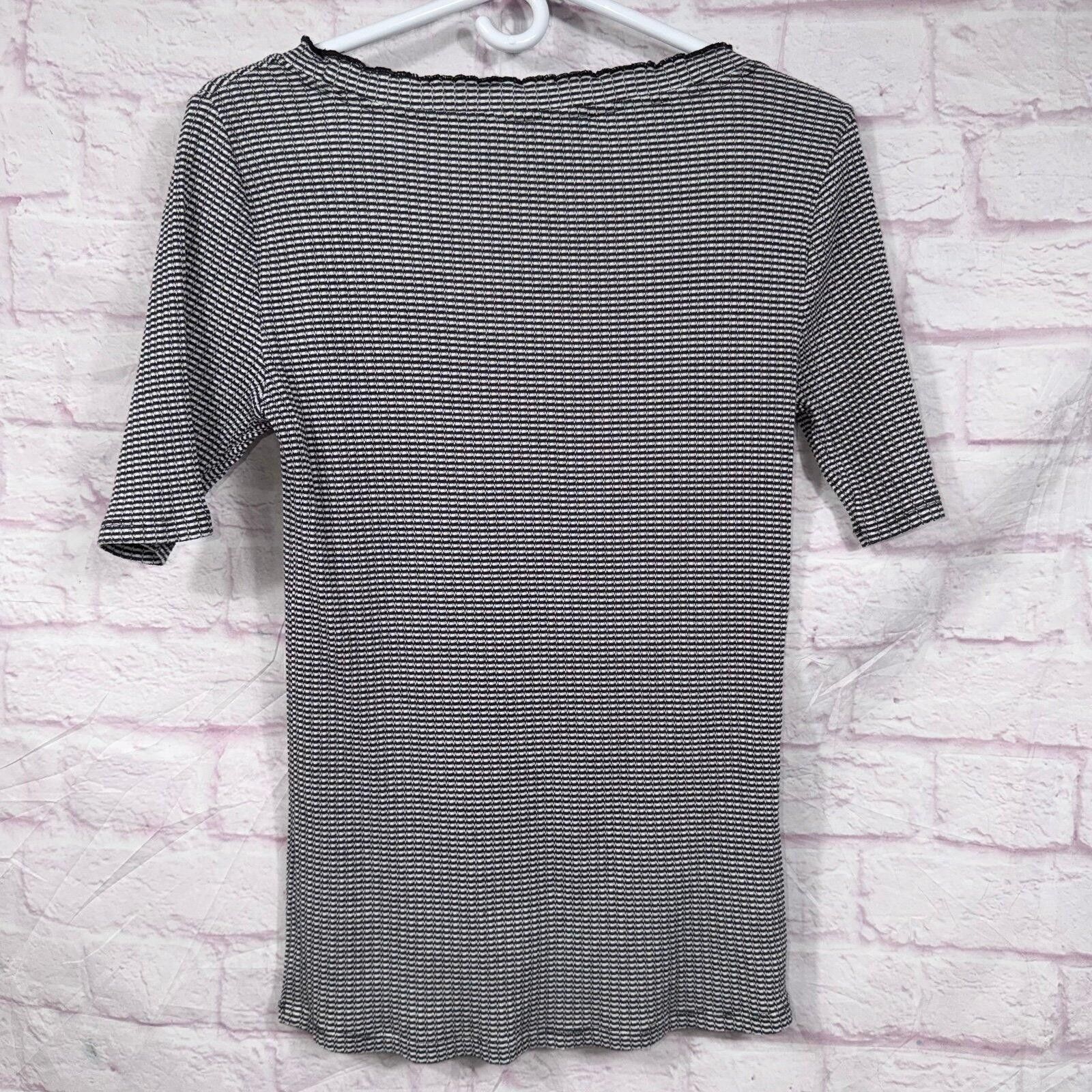 Other LOFT Striped Ribbed Henley Small 3/4 Sleeve Stretch Size S / US 4 / IT 40 - 8 Thumbnail