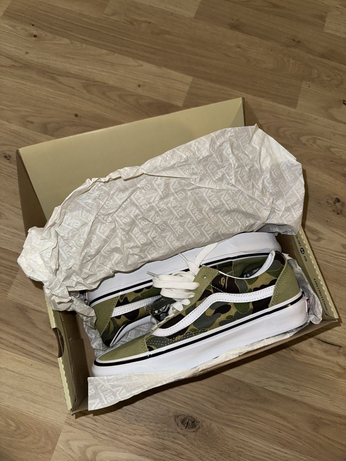 Bape × Vans Bape Green Camo Vans Old Skool 36 D Monogram Size: 7 US Size US 6.5 / EU 39-40 - 6 Thumbnail