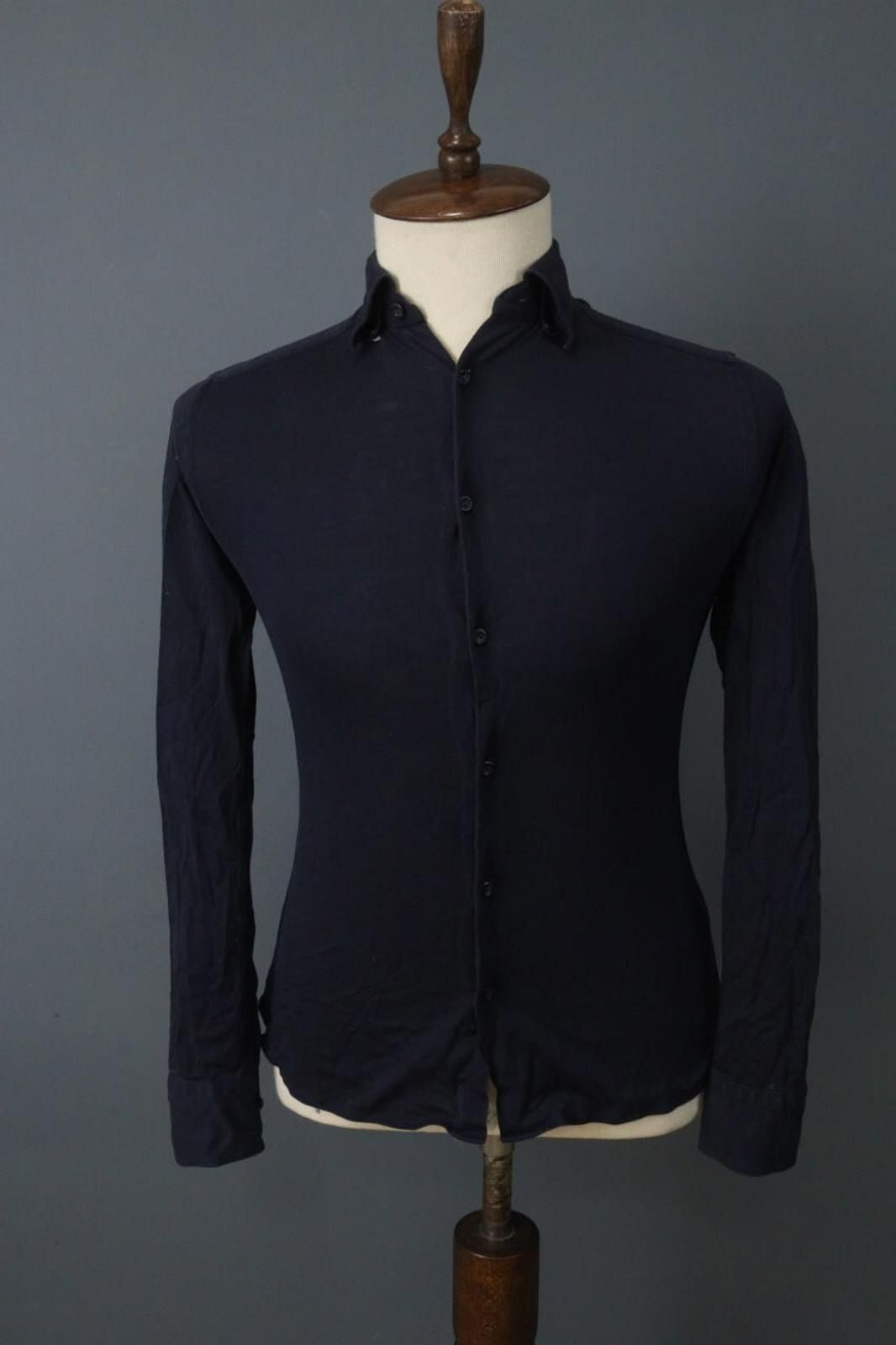 Eton Eton Navy 100% Cotton Slim Fit Button Down Shirt Size XS Size US XS / EU 42 / 0 - 1 Thumbnail