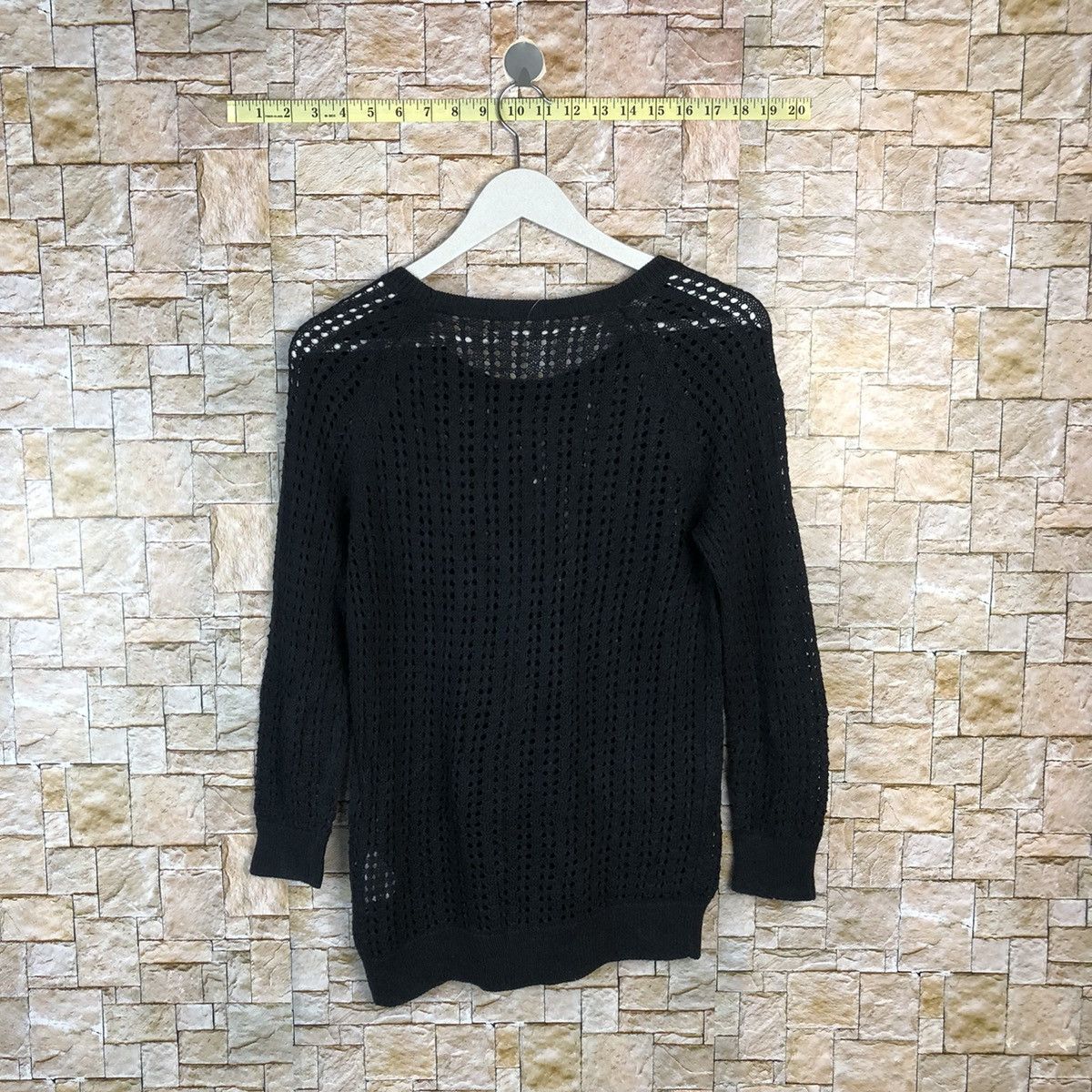 Homespun Knitwear × Japanese Brand Japan crochet meshnet Black Knitwear #A854 Size L / US 10 / IT 46 - 12 Thumbnail