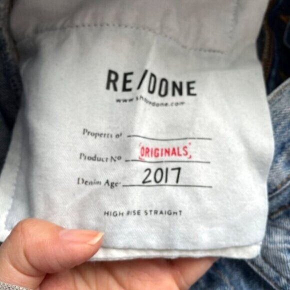 RE/DONE Re/Done (Levi’s) High Rise Straight Distressed Jeans - 27" Size 27" / US 4 / IT 40 - 9 Thumbnail