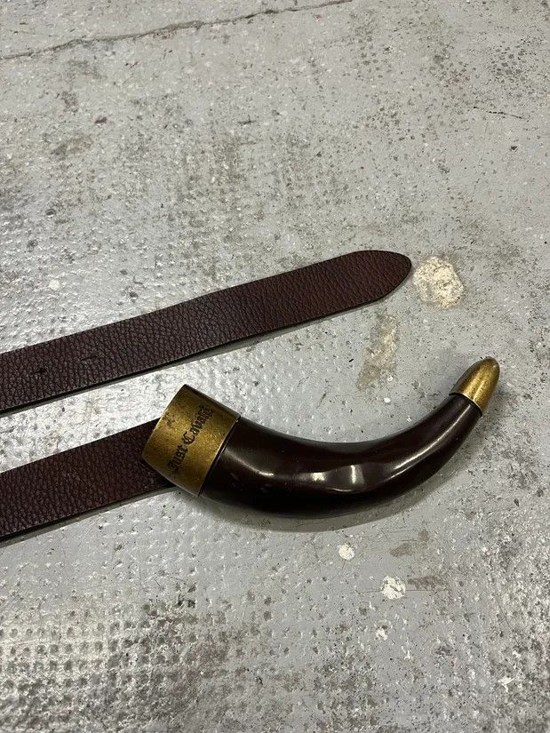 Designer × Just Cavalli × Vintage 2000s Cavalli Black Spice Brown Leather Belt Size ONE SIZE - 5 Thumbnail