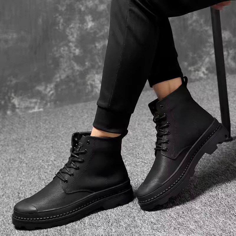 Japanese Brand Lace-Up Casual Boots Pu Leather Size US 8 / EU 41 - 5 Thumbnail