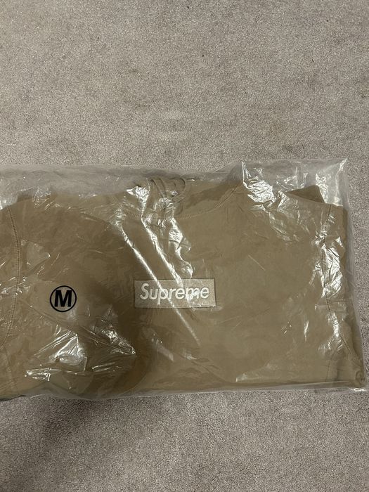 Supreme Supreme Box Logo Hooded Sweatshirt Dark Sand (FW 23) | Grailed