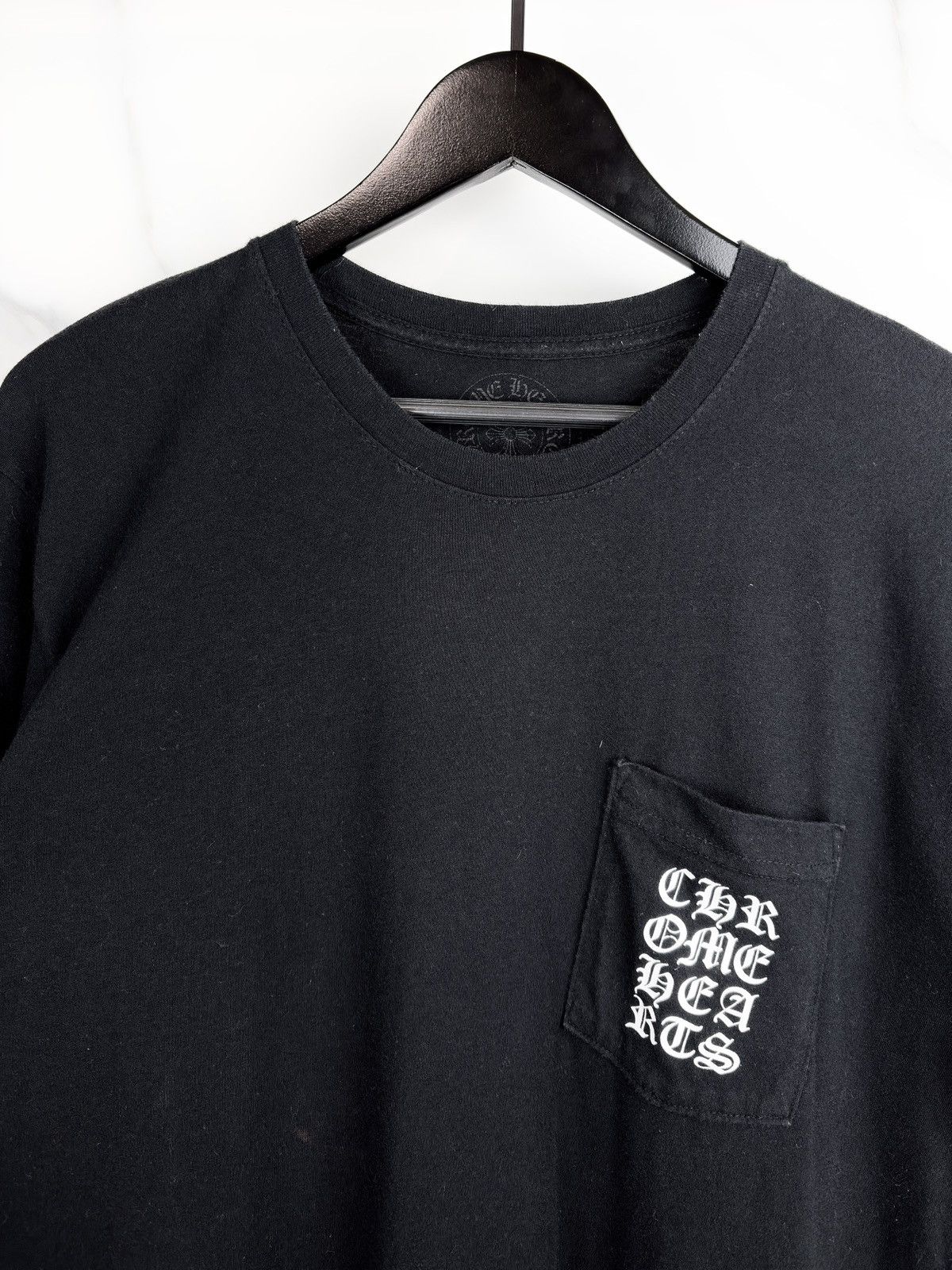 Chrome Hearts Chrome Hearts Eye Chart Scroll Logo Pocket Tshirt Black Size US L / EU 52-54 / 3 - 4 Thumbnail