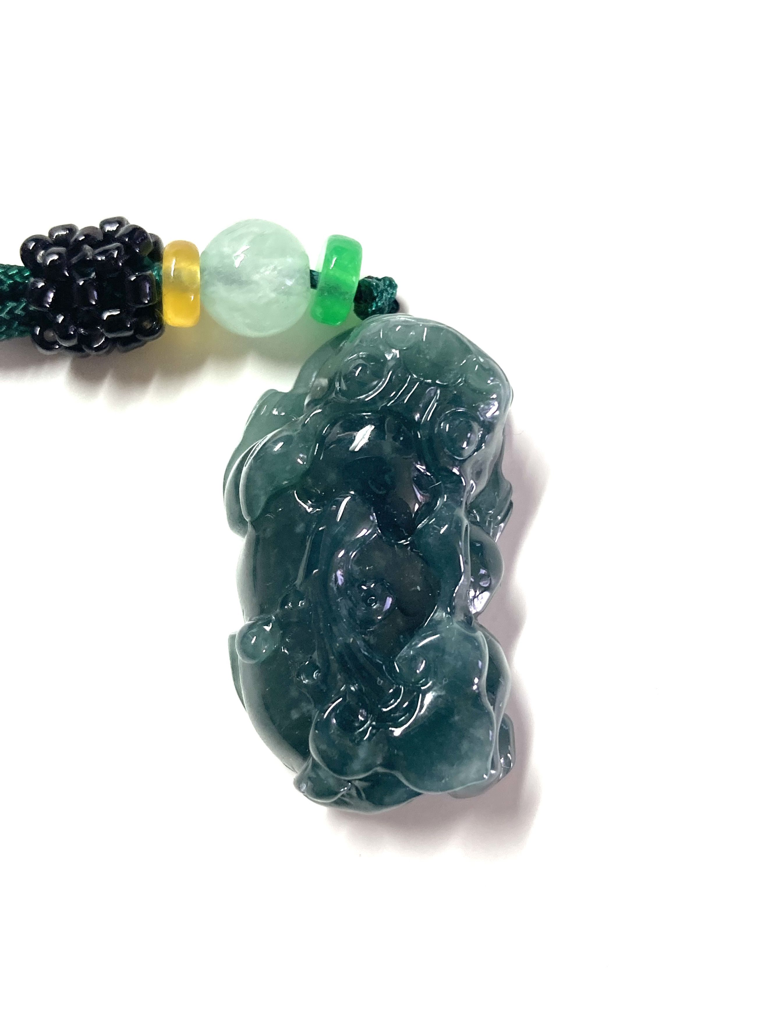 Other 60012 Certified Jadeite jade Green Dragon pendant Size ONE SIZE - 4 Thumbnail
