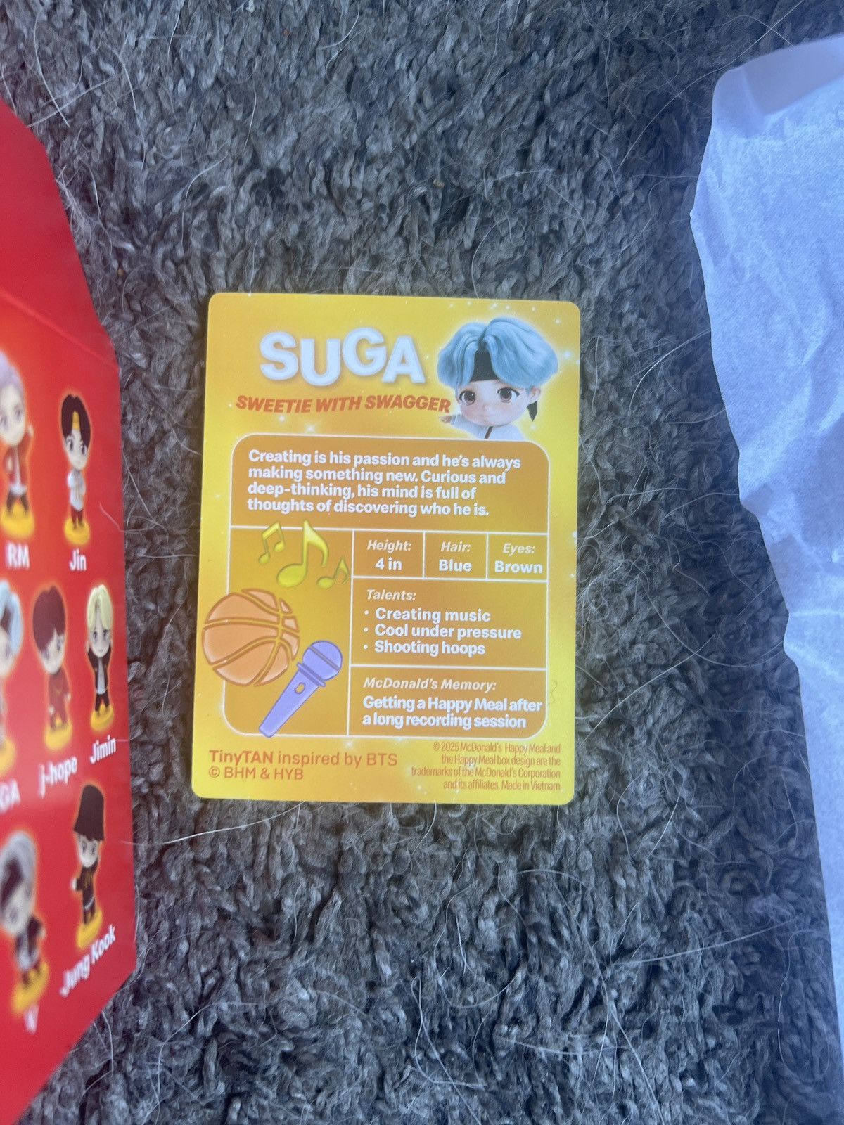 Hypebeast 2025 McDonald’s TinyTAN Suga Figure Size ONE SIZE - 6 Thumbnail