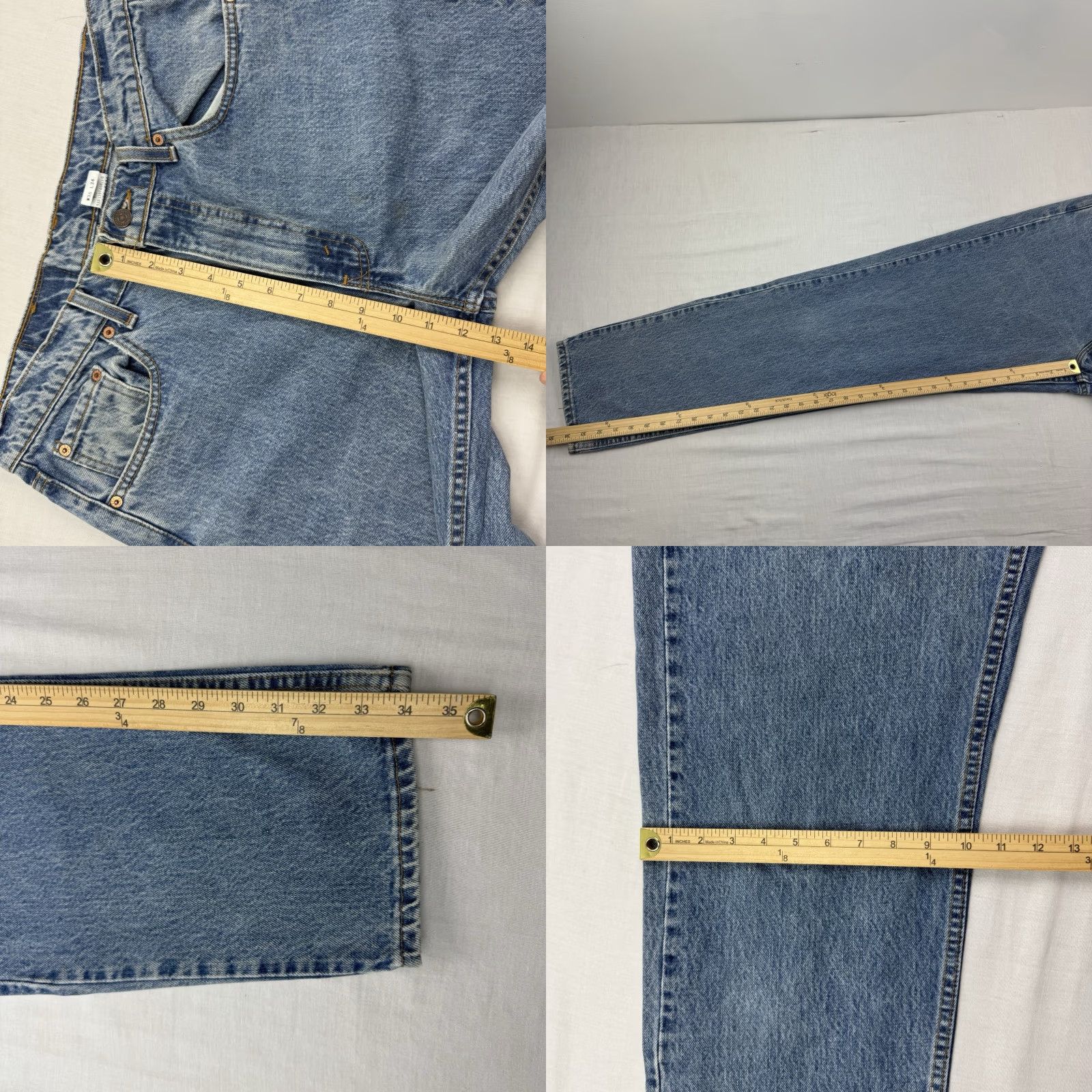 Levi's VINTAGE Levi's 550 Jeans Adult 35x34 Relaxed Fit 90s USA Blue Denim Cotton Jeans Mens Size US 35 - 8 Thumbnail