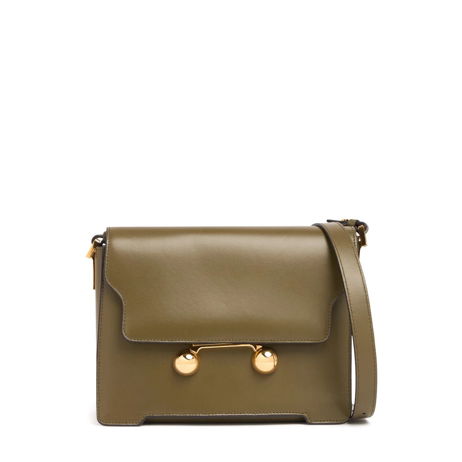 Marni MARNI Trunkaroo Medium Deep Sage Green Leather Shoulder Bag Size ONE SIZE - 1 Thumbnail