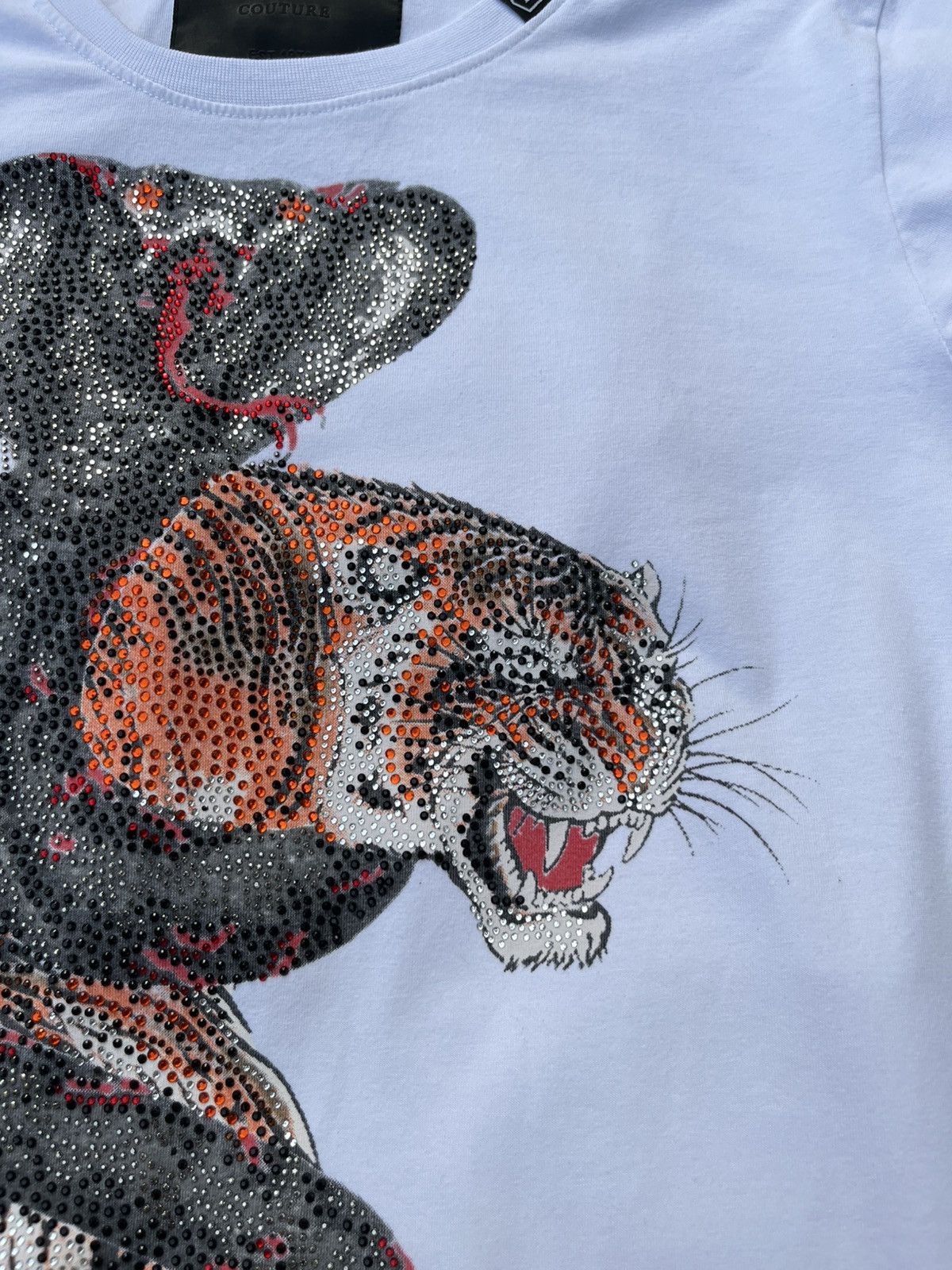 Designer × Philipp Plein Philipp Plein tiger snake cobra rhinestone t-shirt tee logo Size US L / EU 52-54 / 3 - 9 Thumbnail